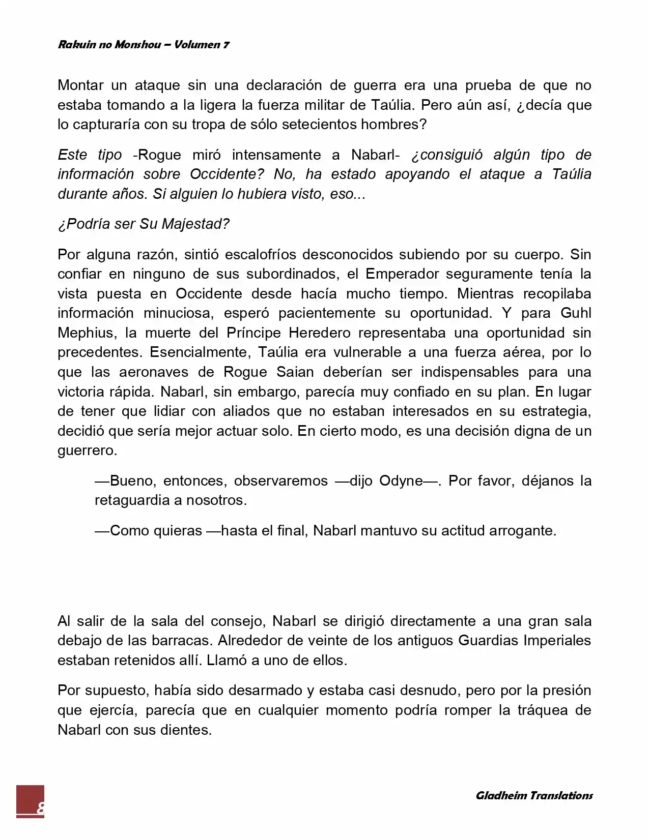 Rakuin No Monshou (Novela) - Capítulo 54 - Página 8 - LectorTMOo