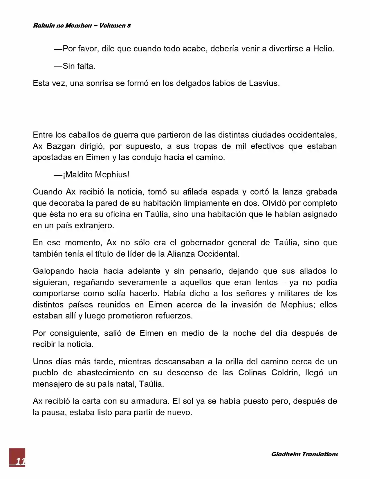 Rakuin No Monshou (Novela) - Capítulo 60 - Página 11 - LectorTMOo