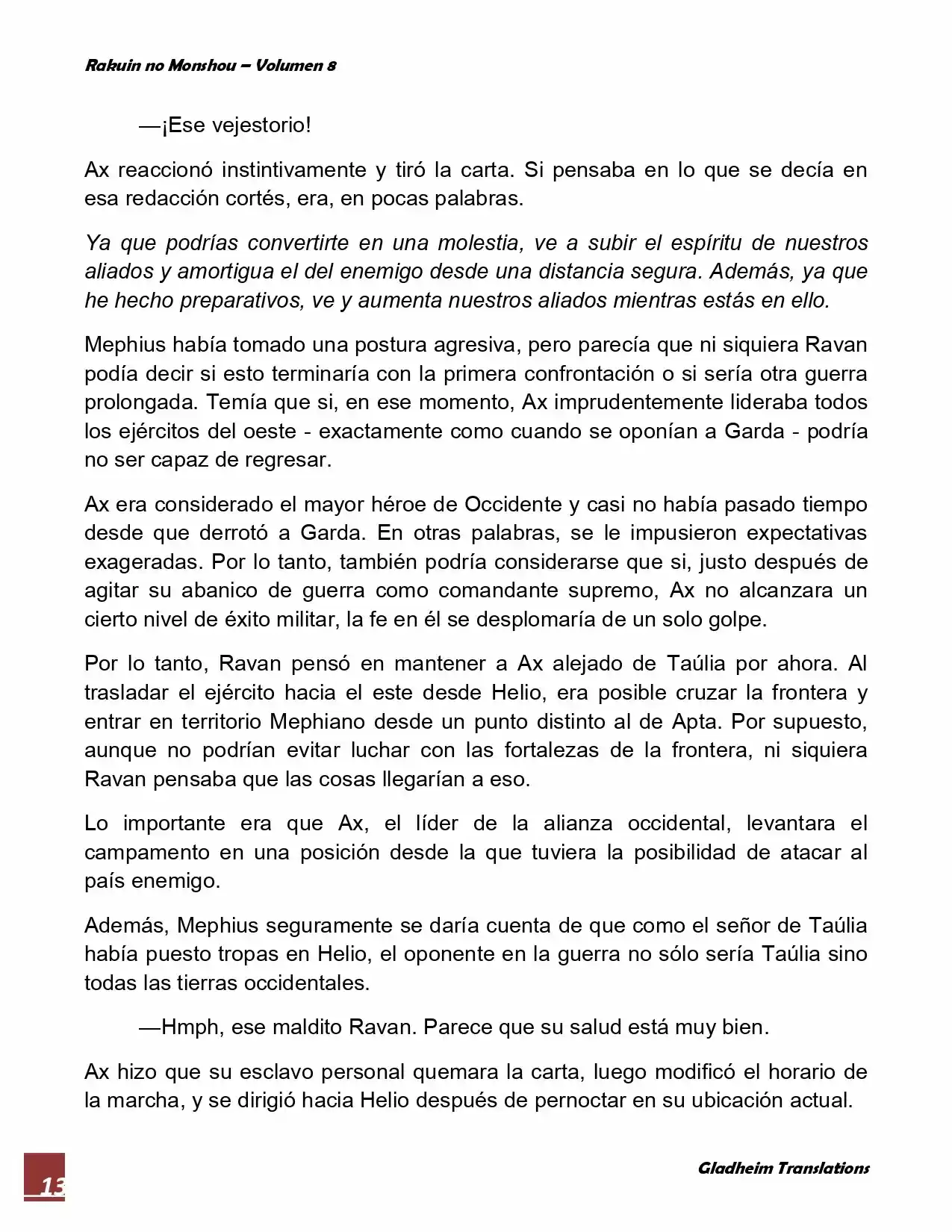 Rakuin No Monshou (Novela) - Capítulo 60 - Página 13 - LectorTMOo