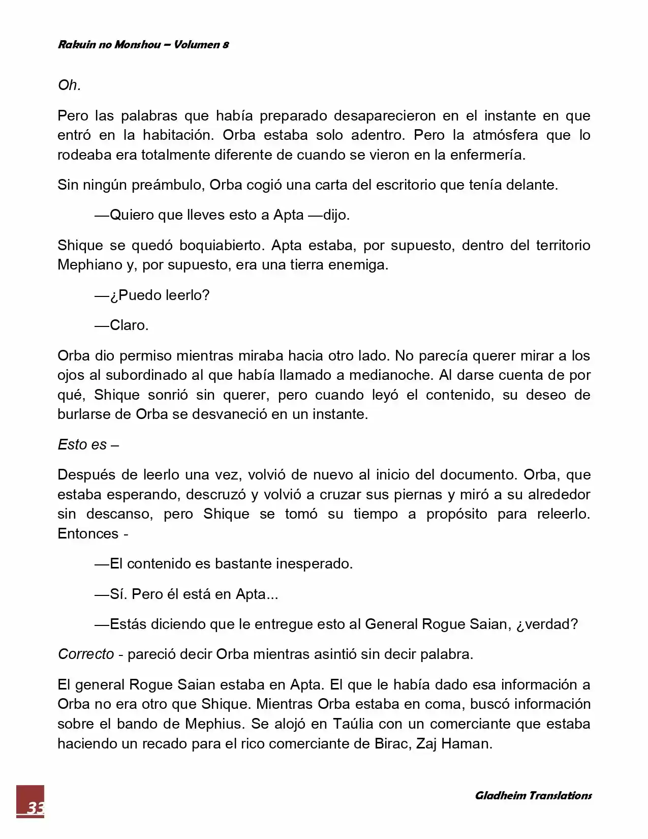 Rakuin No Monshou (Novela) - Capítulo 60 - Página 33 - LectorTMOo