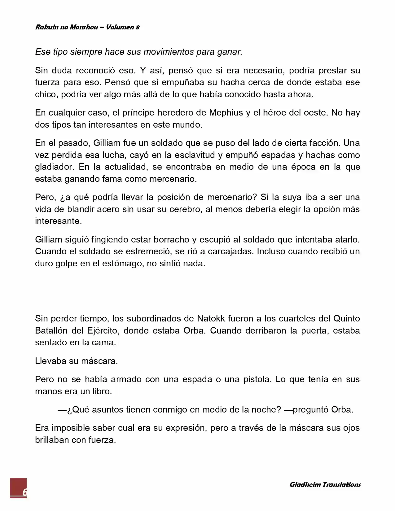 Rakuin No Monshou (Novela) - Capítulo 61 - Página 6 - LectorTMOo