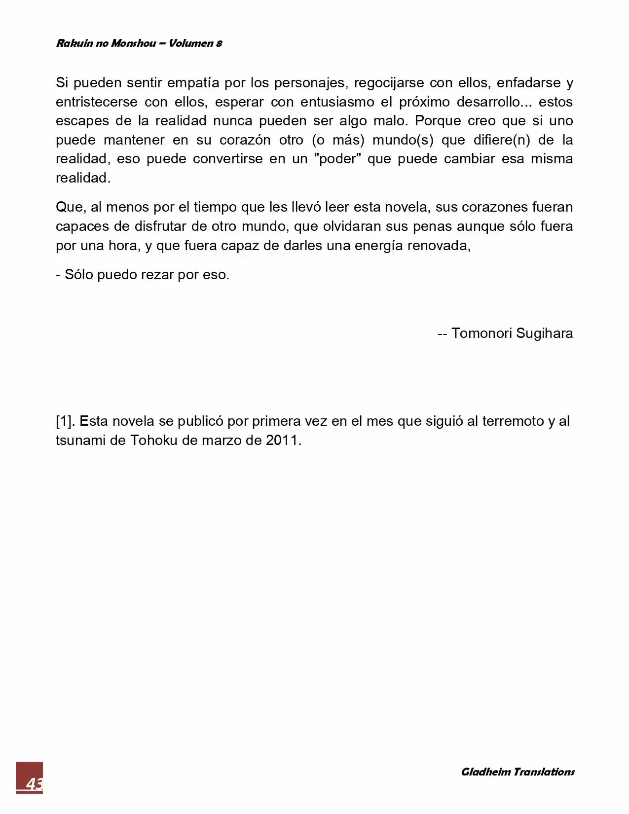 Rakuin No Monshou (Novela) - Capítulo 64 - Página 43 - LectorTMOo