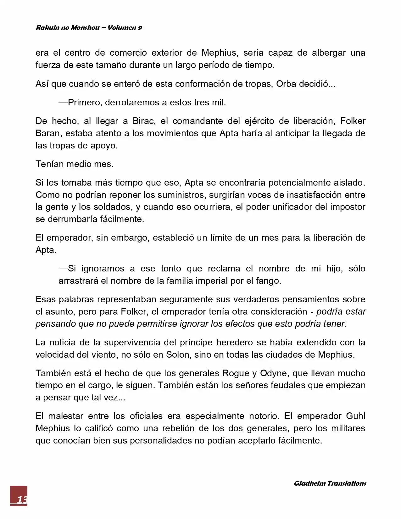 Rakuin No Monshou (Novela) - Capítulo 69 - Página 13 - LectorTMOo