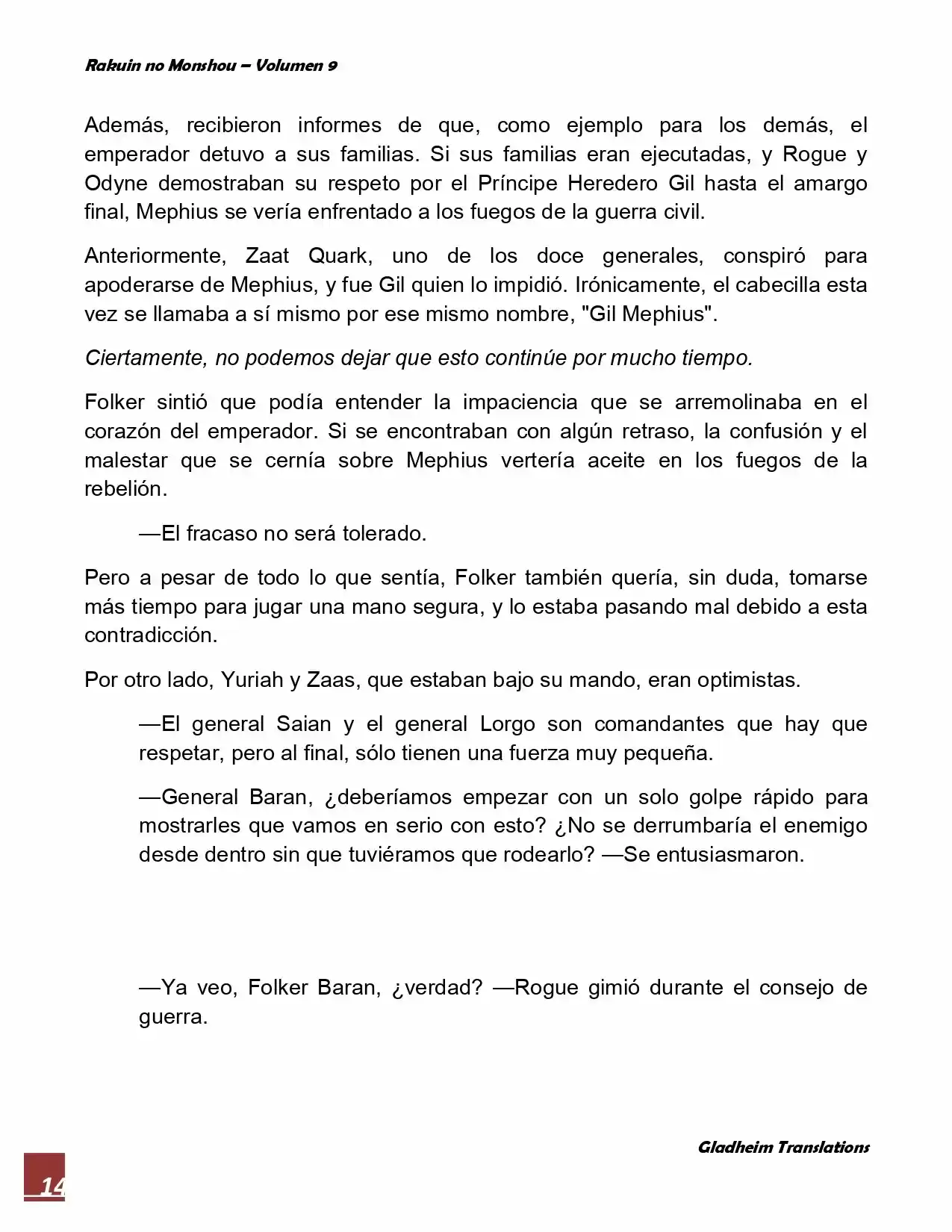 Rakuin No Monshou (Novela) - Capítulo 69 - Página 14 - LectorTMOo