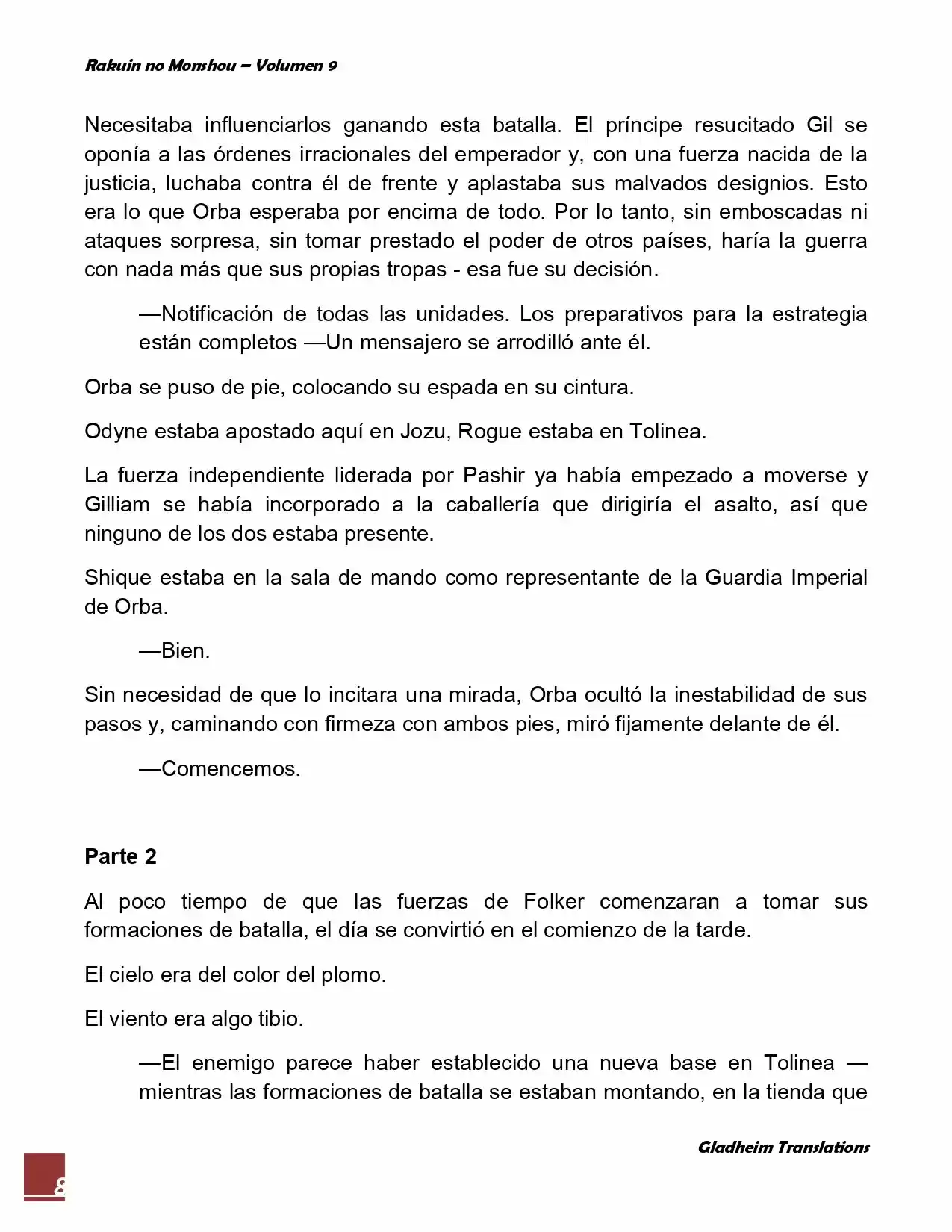 Rakuin No Monshou (Novela) - Capítulo 71 - Página 8 - LectorTMOo