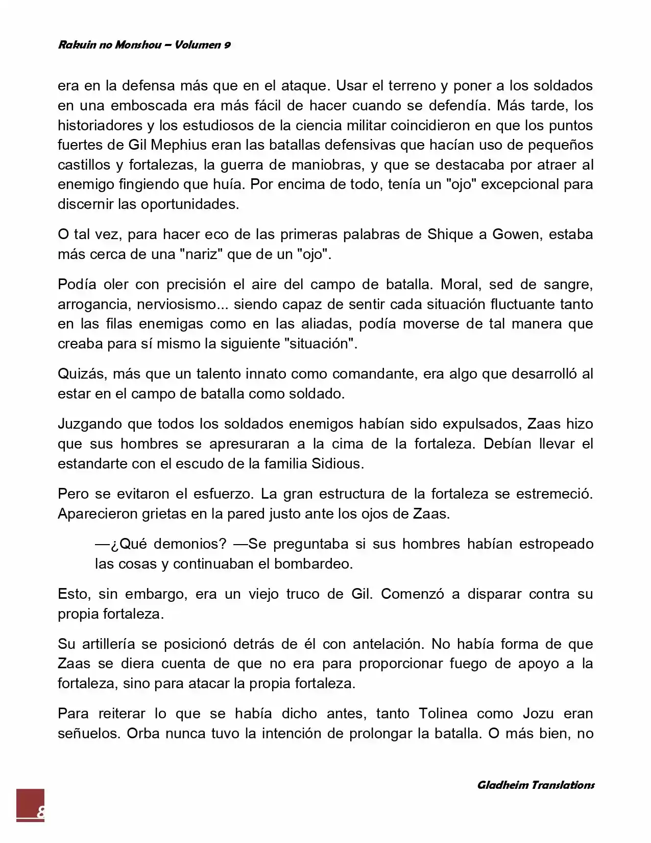 Rakuin No Monshou (Novela) - Capítulo 72 - Página 8 - LectorTMOo