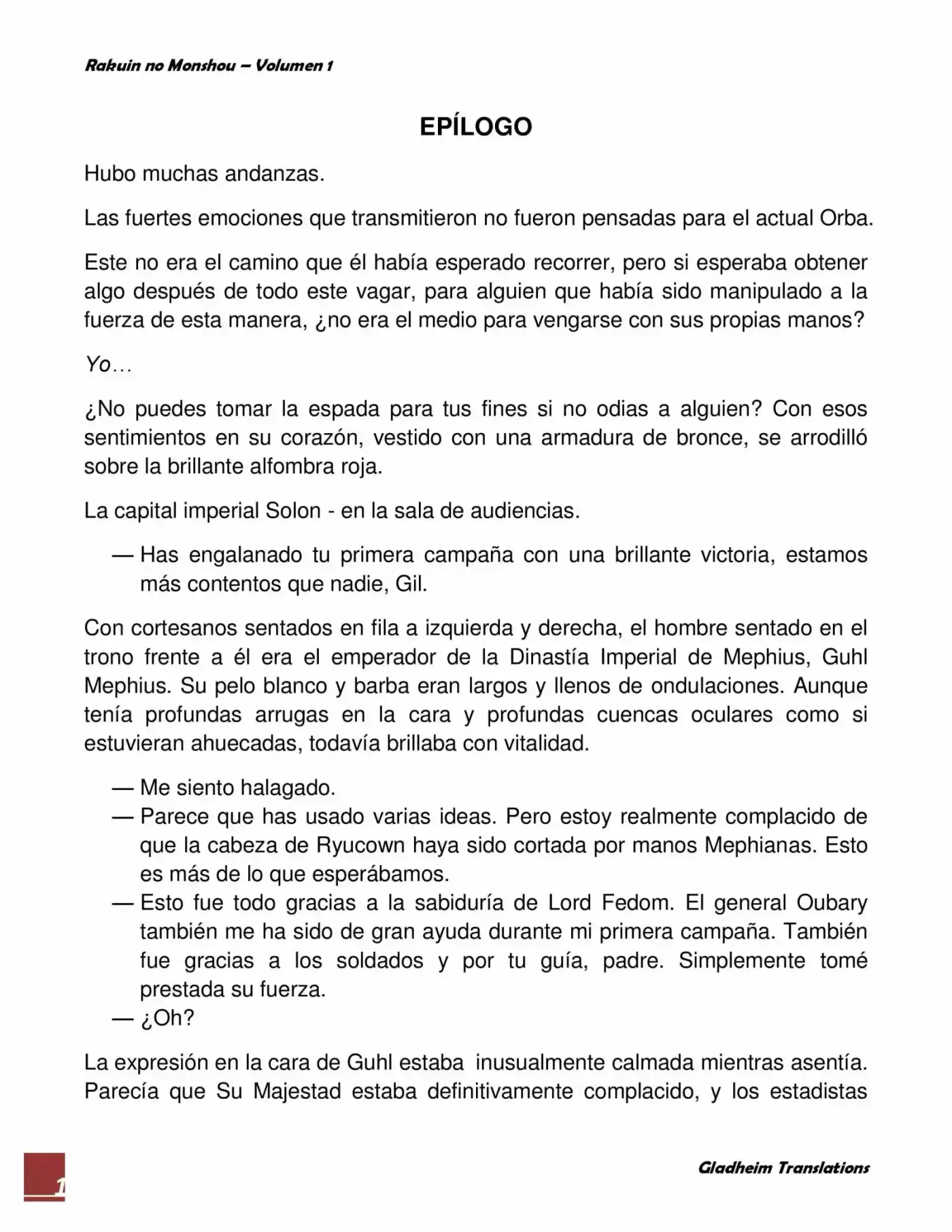 Rakuin No Monshou (Novela) - Capítulo 8 - Página 1 - LectorTMOo