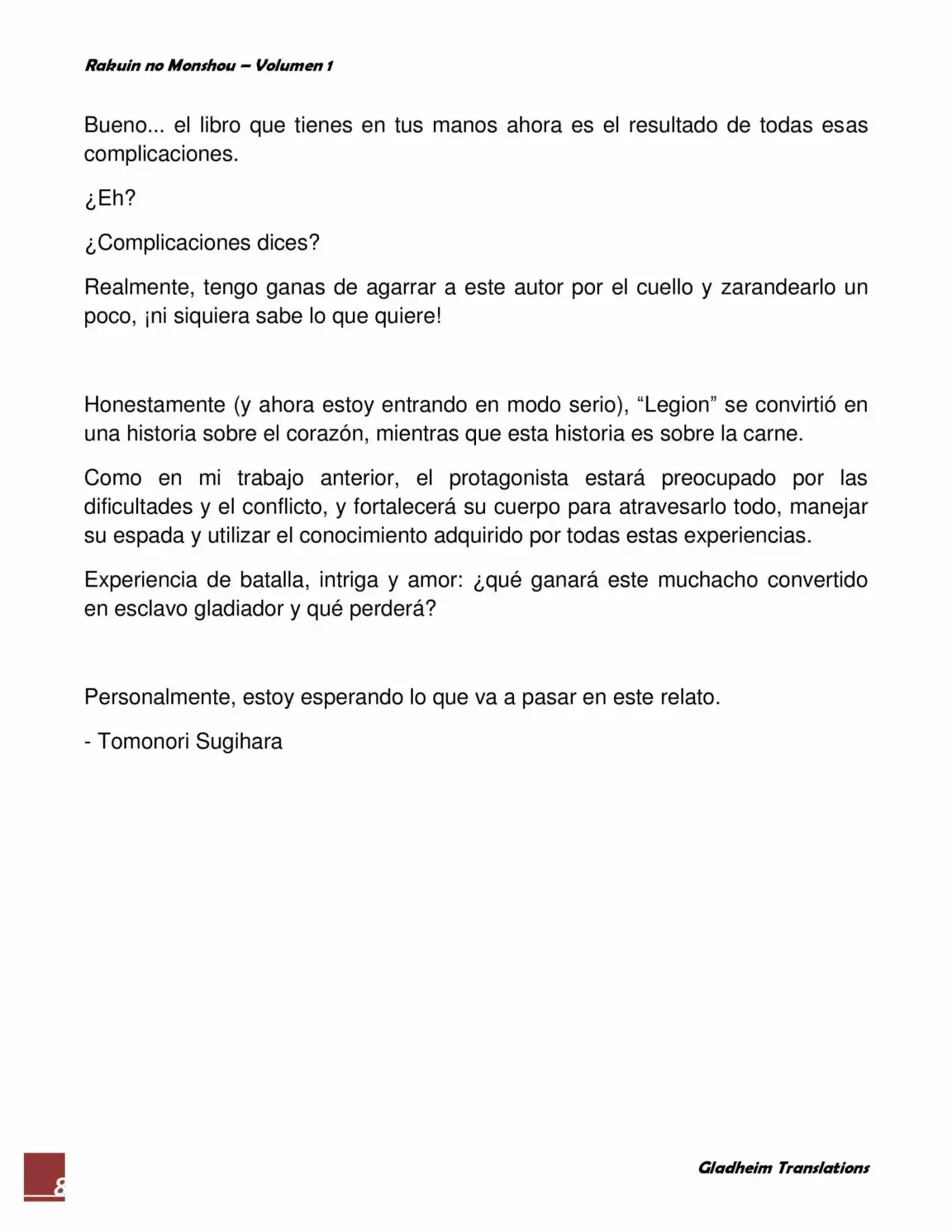 Rakuin No Monshou (Novela) - Capítulo 8 - Página 8 - LectorTMOo