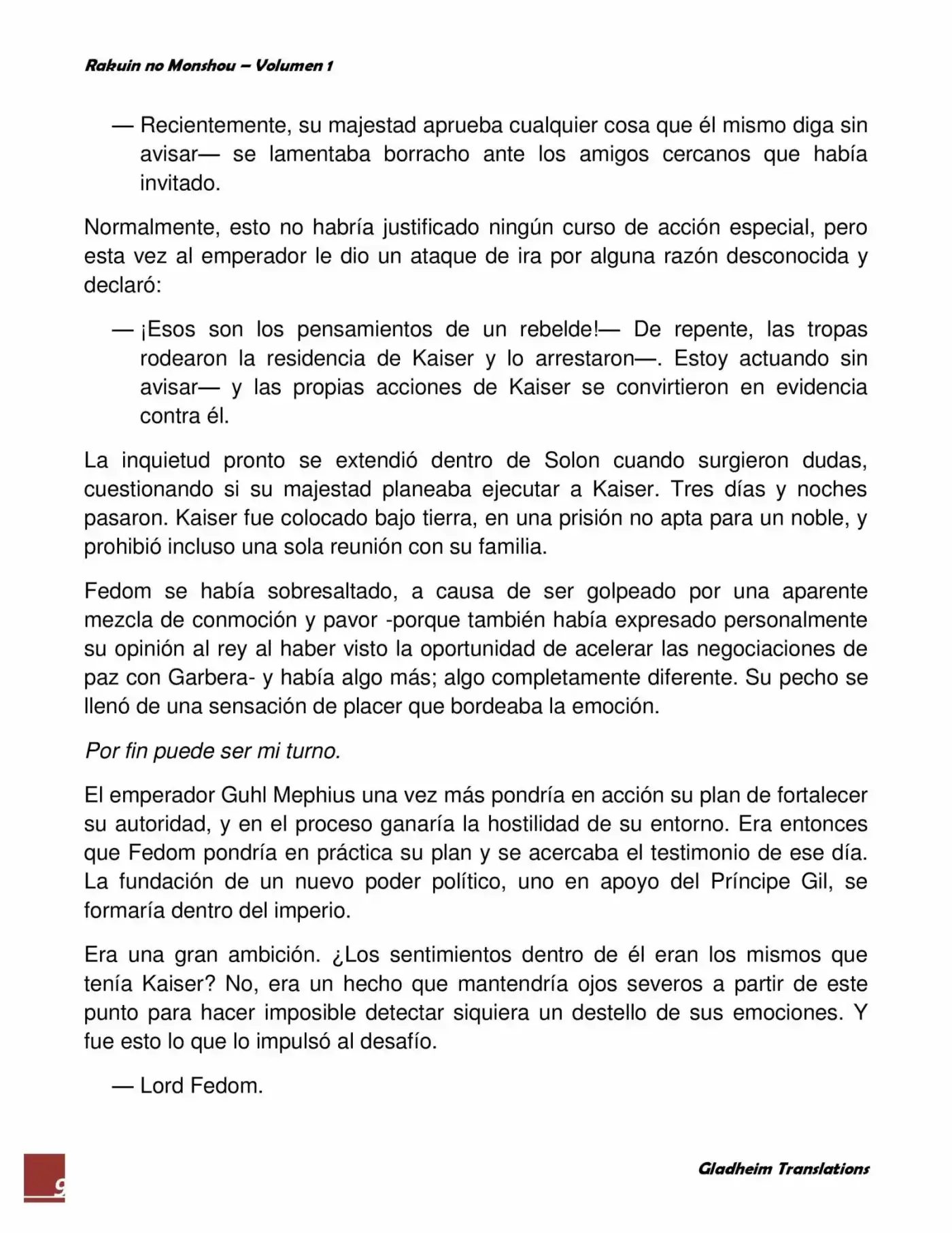 Rakuin No Monshou (Novela) - Capítulo 9 - Página 9 - LectorTMOo