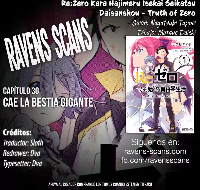 Re:Zero Kara Hajimeru Isekai Seikatsu - Daisanshou - Truth Of Zero - Capítulo 30 - Página 1 - LectorTMOo