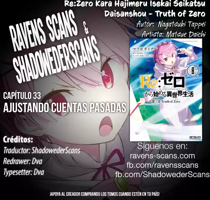 Re:Zero Kara Hajimeru Isekai Seikatsu - Daisanshou - Truth Of Zero - Capítulo 33 - Página 1 - LectorTMOo