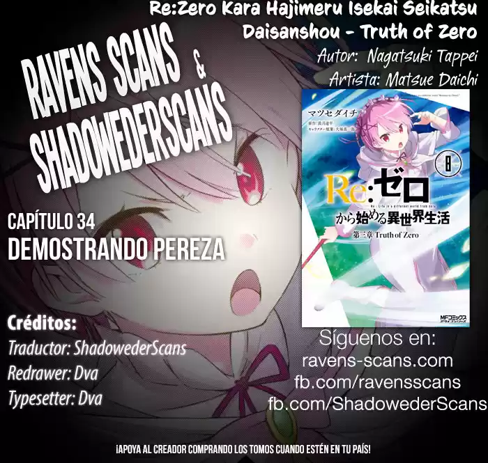 Re:Zero Kara Hajimeru Isekai Seikatsu - Daisanshou - Truth Of Zero - Capítulo 34 - Página 1 - LectorTMOo
