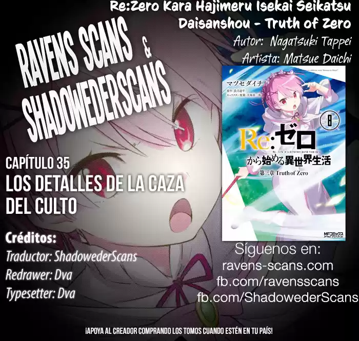 Re:Zero Kara Hajimeru Isekai Seikatsu - Daisanshou - Truth Of Zero - Capítulo 35 - Página 1 - LectorTMOo