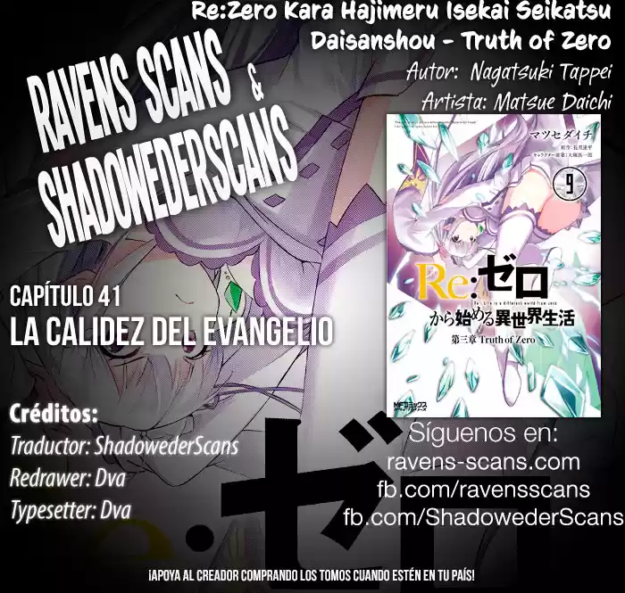 Re:Zero Kara Hajimeru Isekai Seikatsu - Daisanshou - Truth Of Zero - Capítulo 41 - Página 1 - LectorTMOo