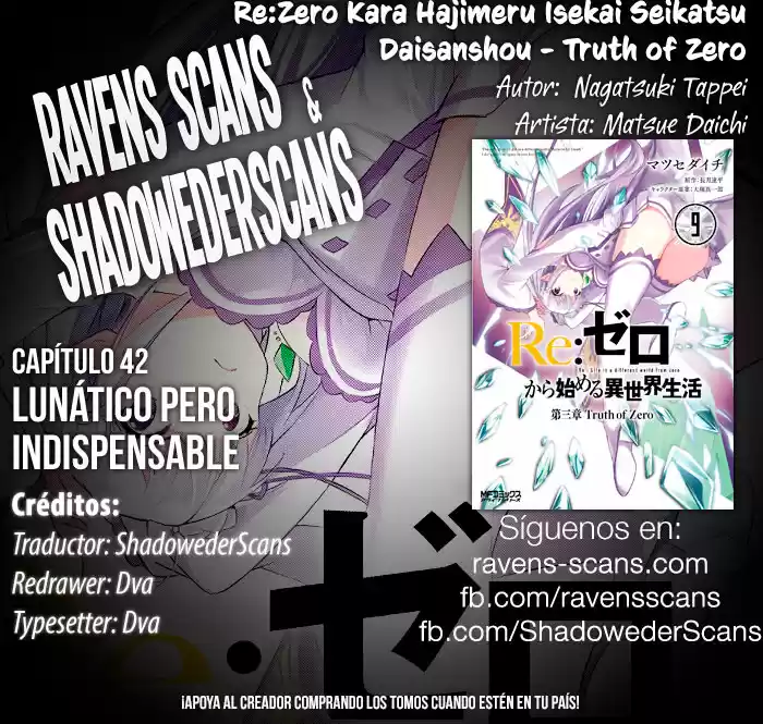 Re:Zero Kara Hajimeru Isekai Seikatsu - Daisanshou - Truth Of Zero - Capítulo 42 - Página 1 - LectorTMOo