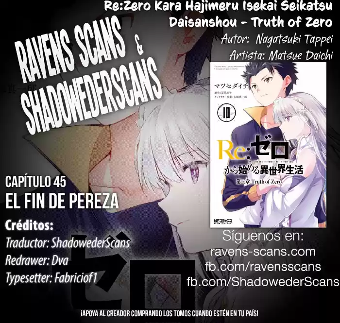 Re:Zero Kara Hajimeru Isekai Seikatsu - Daisanshou - Truth Of Zero - Capítulo 45 - Página 1 - LectorTMOo