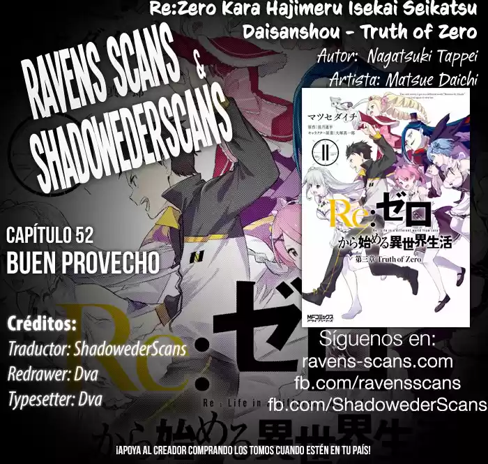Re:Zero Kara Hajimeru Isekai Seikatsu - Daisanshou - Truth Of Zero - Capítulo 52 - Página 1 - LectorTMOo