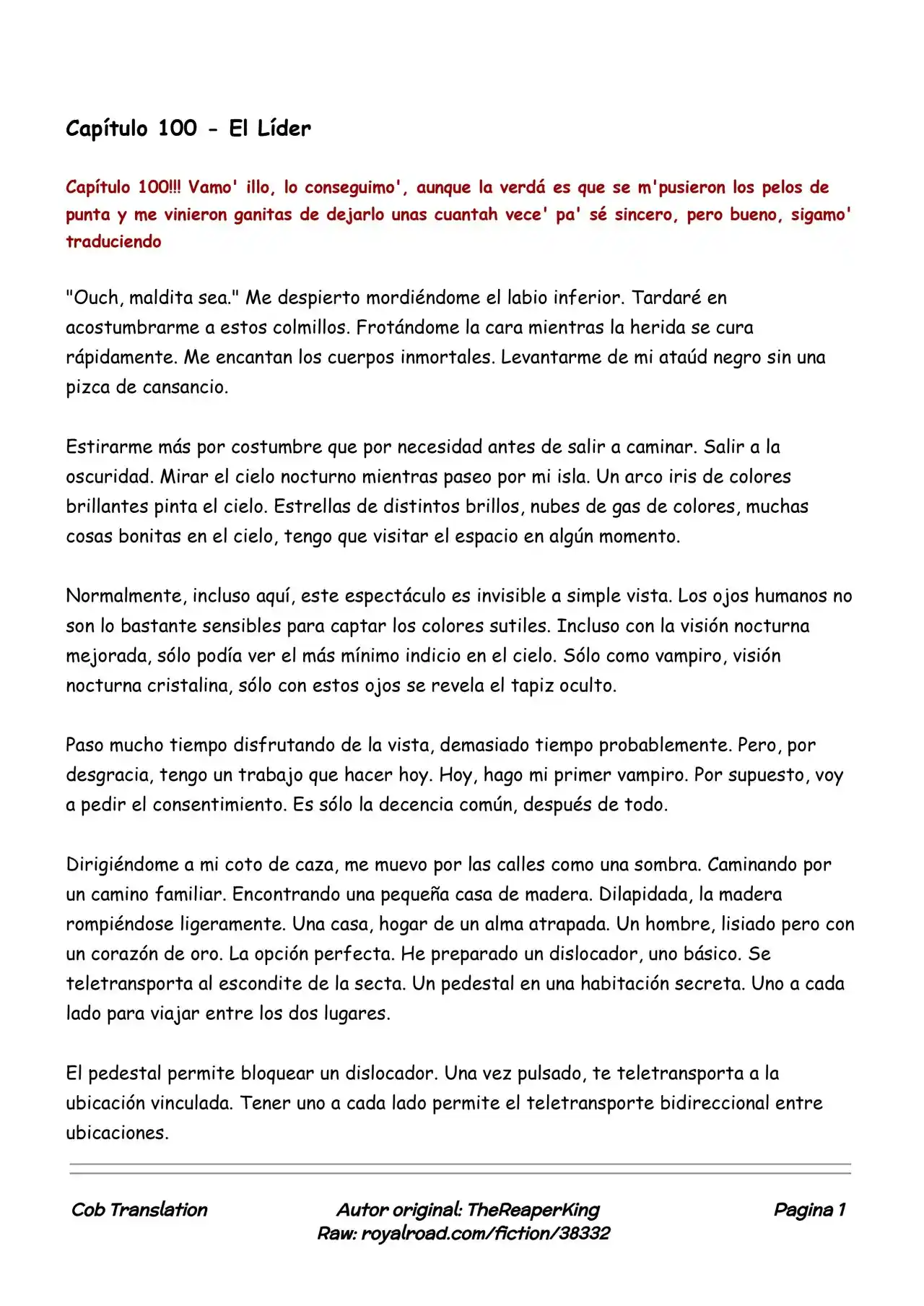 Realidad De Minecraft (Novela) - Capítulo 100 - Página 1 - LectorTMOo