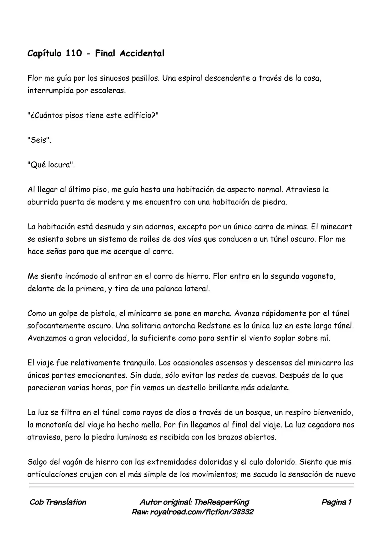 Realidad De Minecraft (Novela) - Capítulo 110 - Página 1 - LectorTMOo