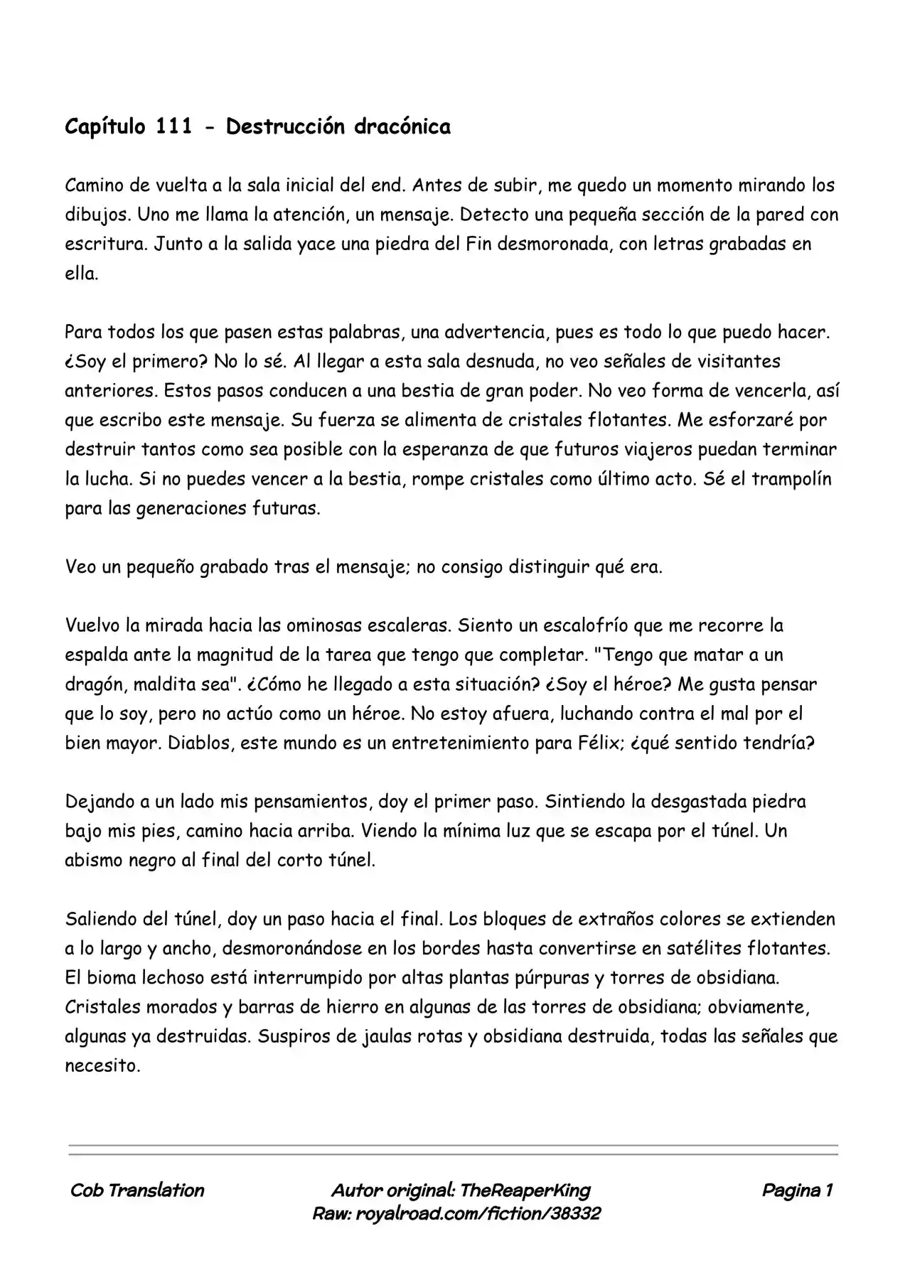 Realidad De Minecraft (Novela) - Capítulo 111 - Página 1 - LectorTMOo