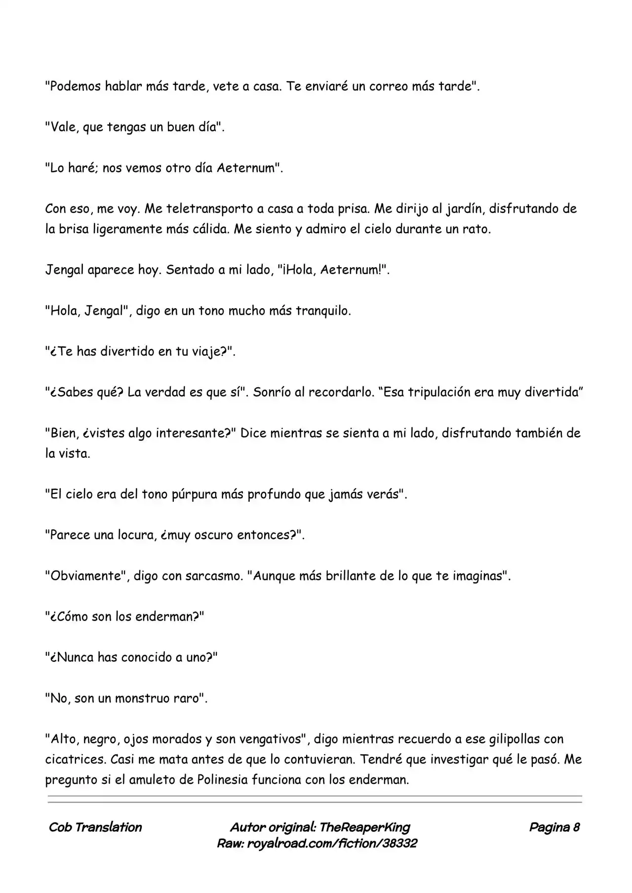Realidad De Minecraft (Novela) - Capítulo 119 - Página 8 - LectorTMOo