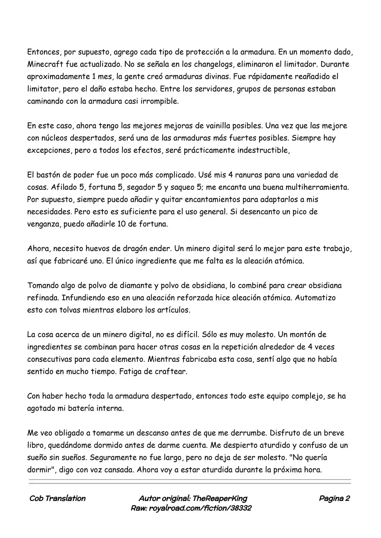 Realidad De Minecraft (Novela) - Capítulo 123 - Página 2 - LectorTMOo