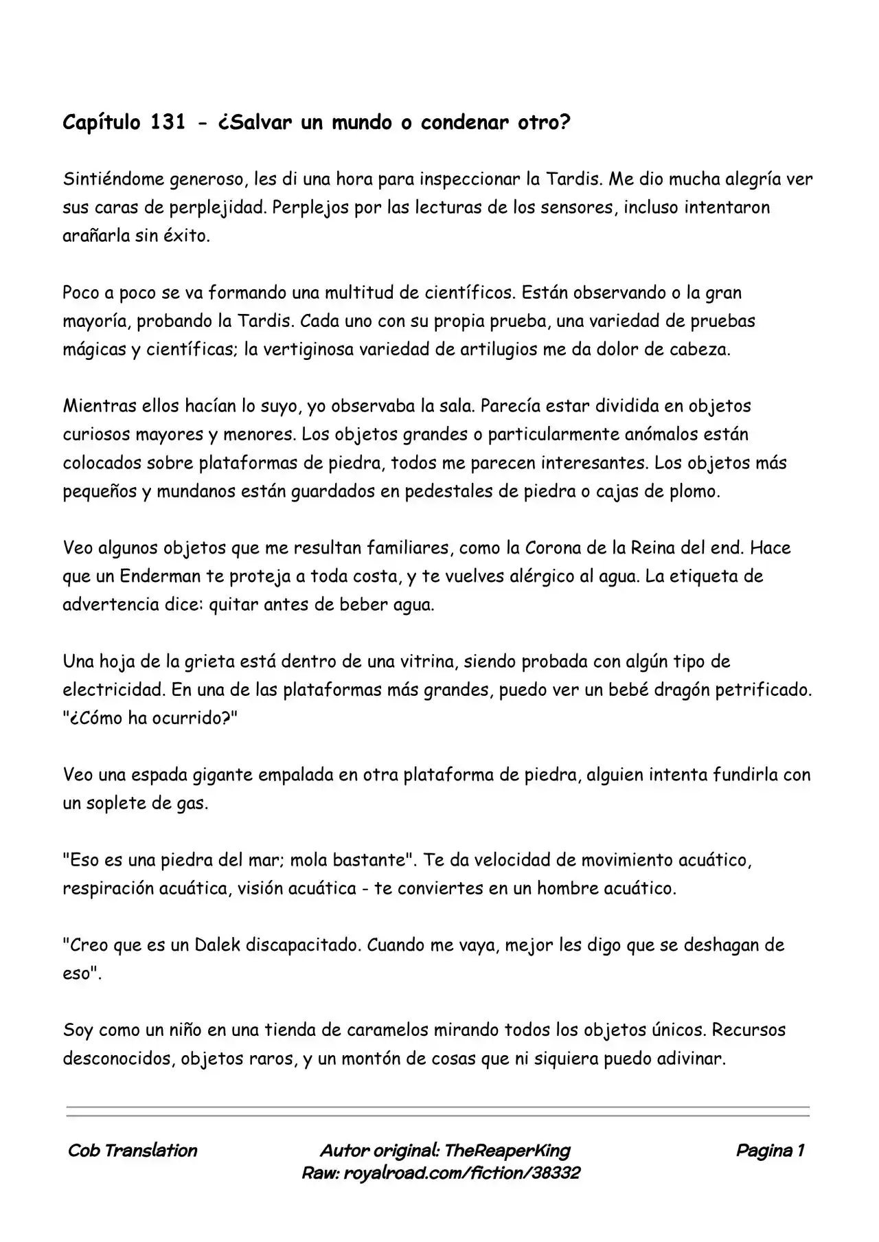 Realidad De Minecraft (Novela) - Capítulo 131 - Página 1 - LectorTMOo