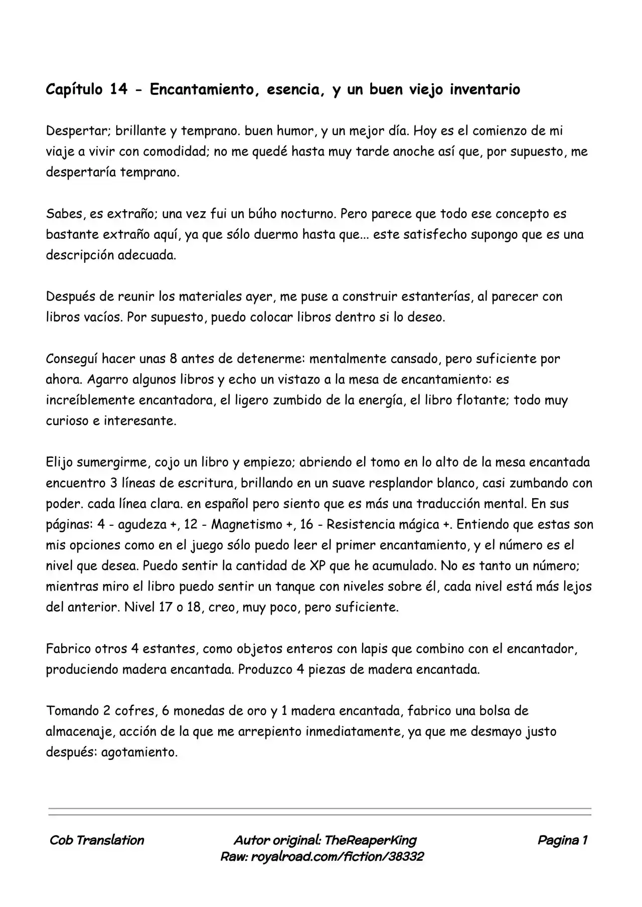 Realidad De Minecraft (Novela) - Capítulo 14 - Página 1 - LectorTMOo
