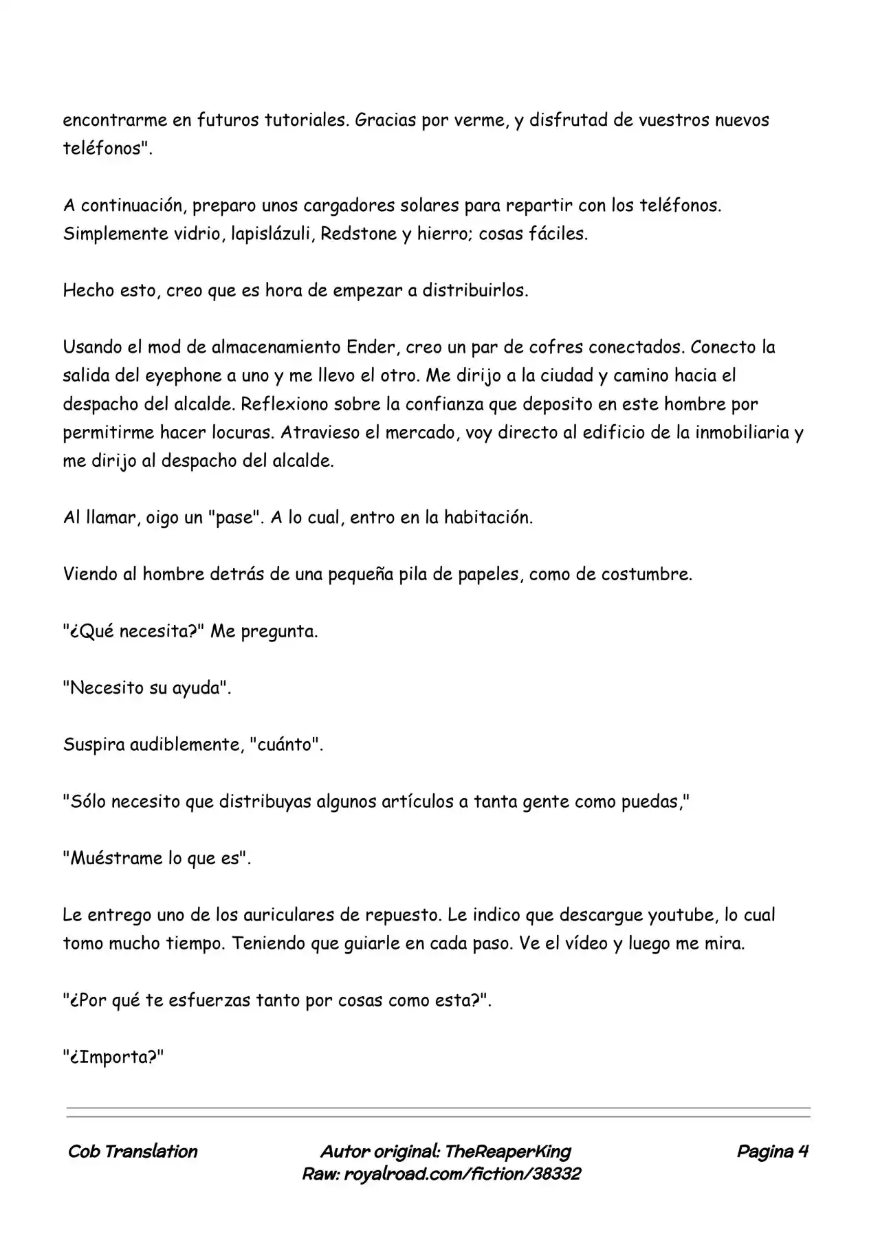 Realidad De Minecraft (Novela) - Capítulo 140 - Página 4 - LectorTMOo
