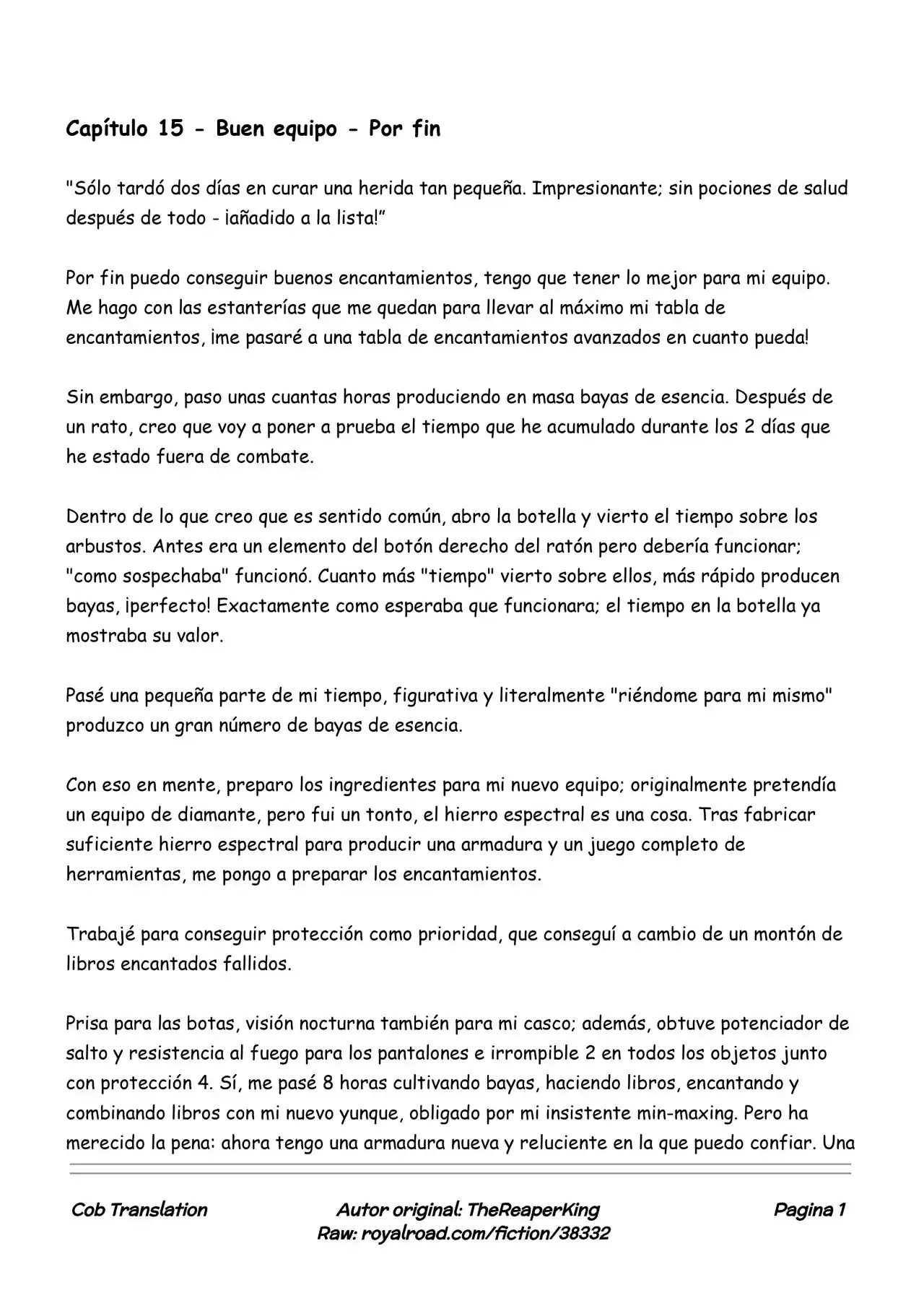 Realidad De Minecraft (Novela) - Capítulo 15 - Página 1 - LectorTMOo