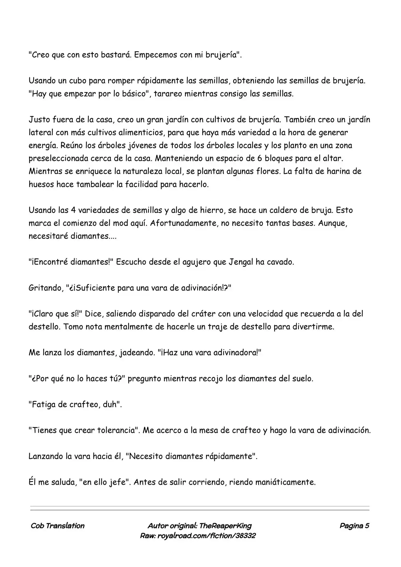 Realidad De Minecraft (Novela) - Capítulo 165 - Página 5 - LectorTMOo