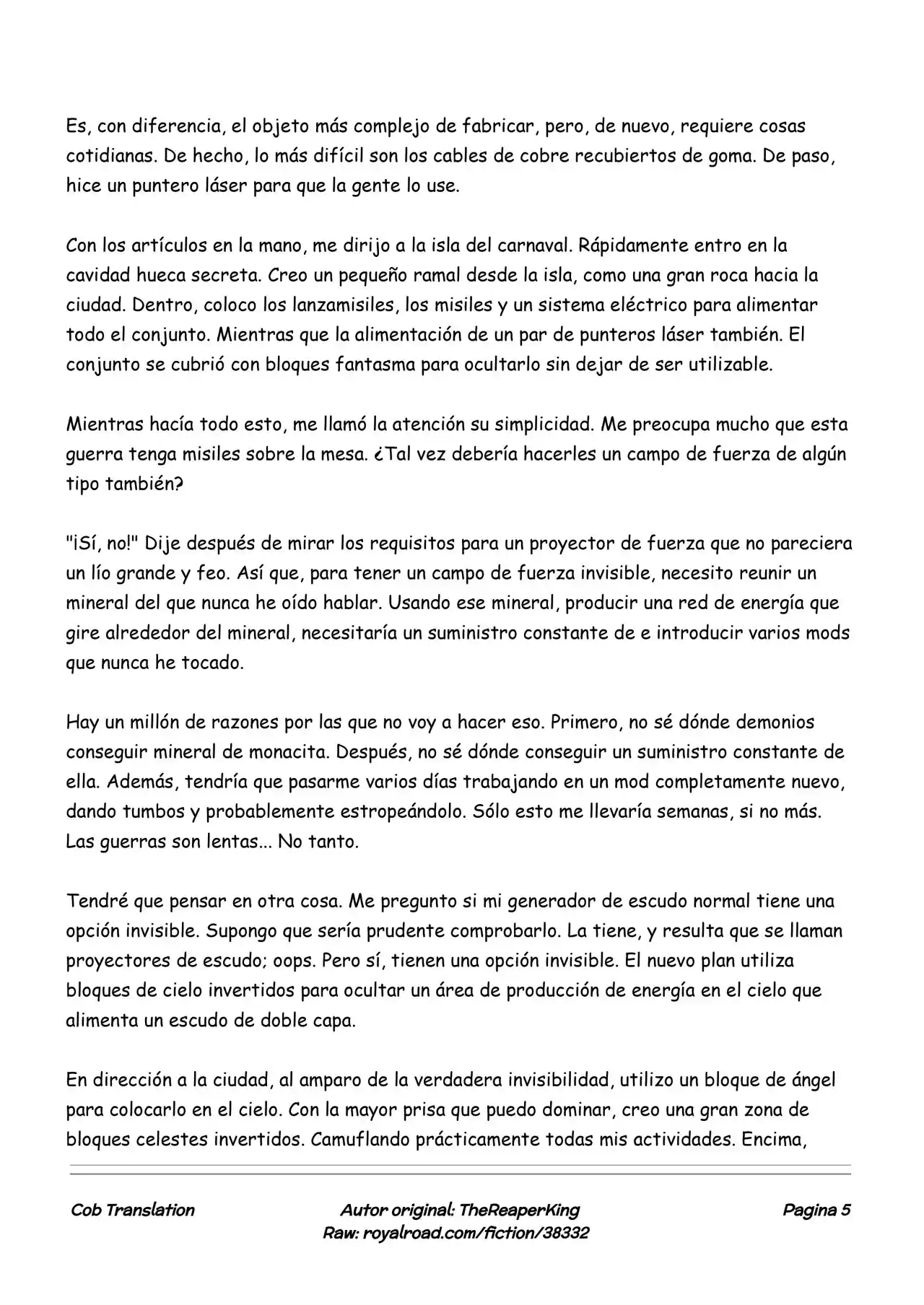 Realidad De Minecraft (Novela) - Capítulo 172 - Página 5 - LectorTMOo