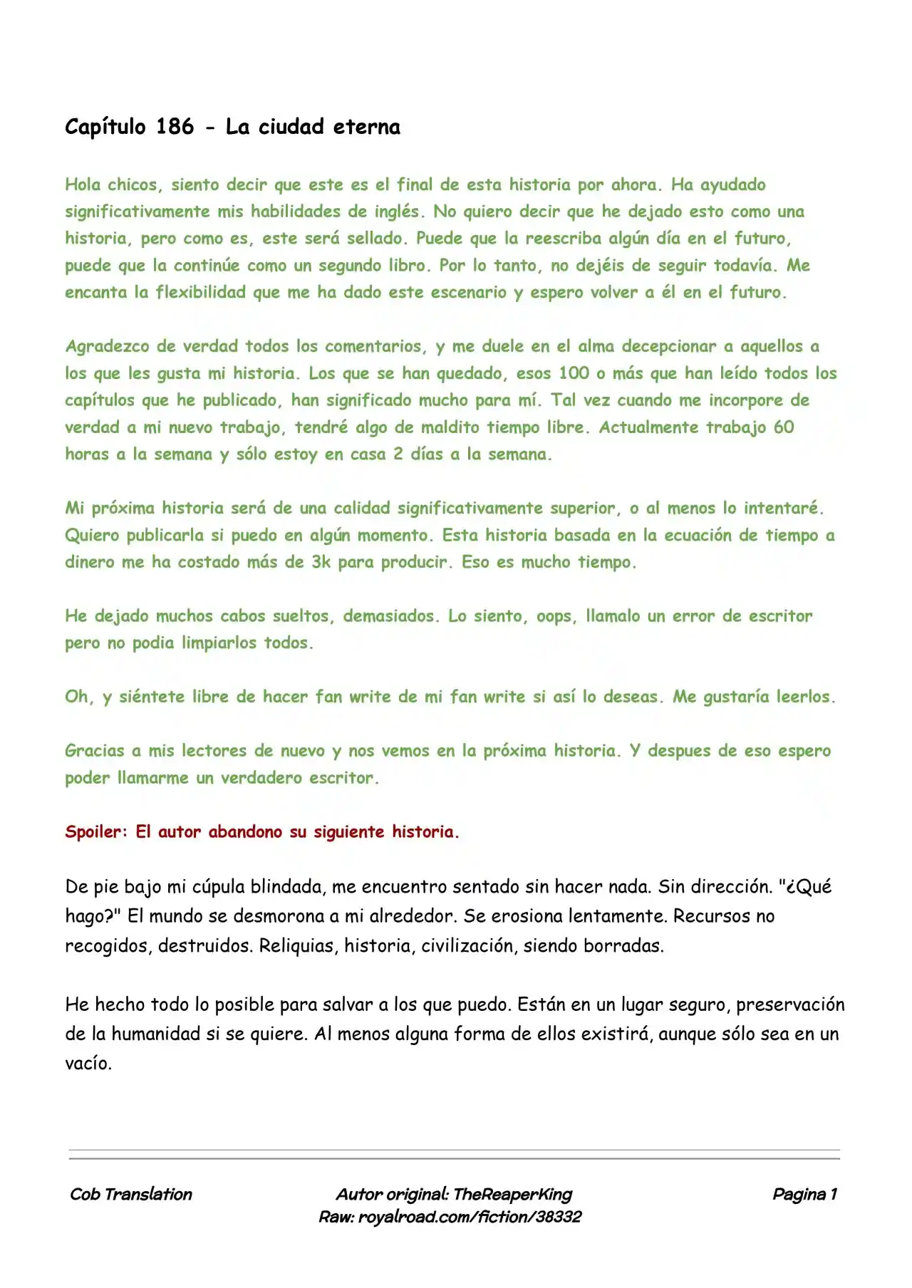 Realidad De Minecraft (Novela) - Capítulo 186 - Página 1 - LectorTMOo