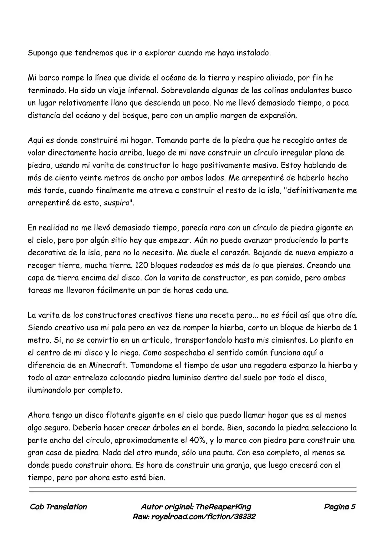 Realidad De Minecraft (Novela) - Capítulo 20 - Página 5 - LectorTMOo