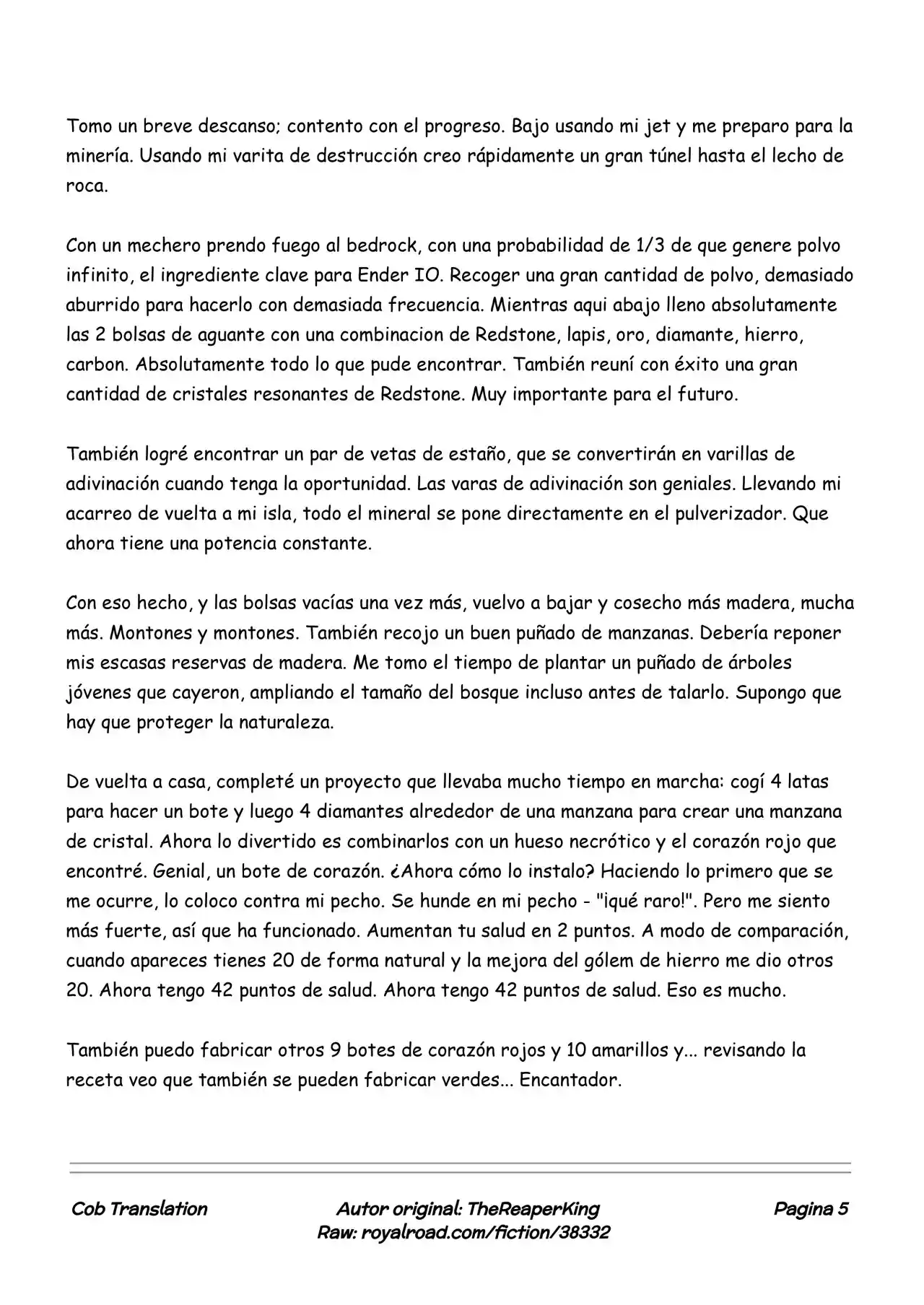 Realidad De Minecraft (Novela) - Capítulo 21 - Página 5 - LectorTMOo