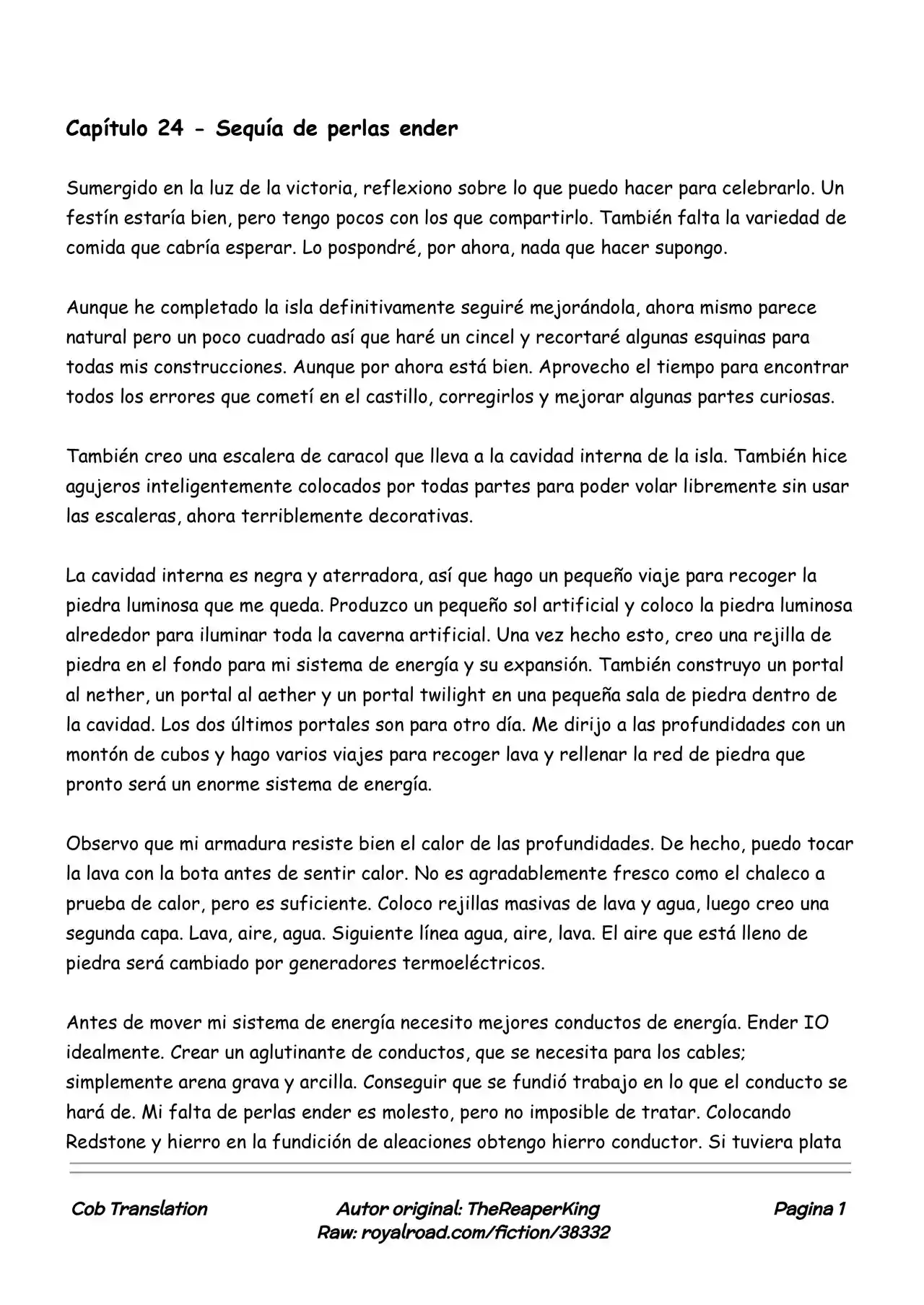 Realidad De Minecraft (Novela) - Capítulo 24 - Página 1 - LectorTMOo