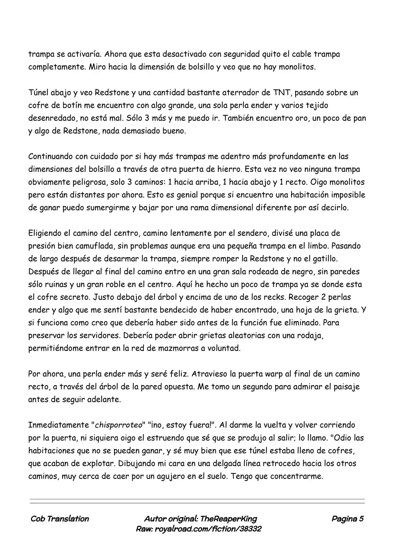 Realidad De Minecraft (Novela) - Capítulo 24 - Página 5 - LectorTMOo