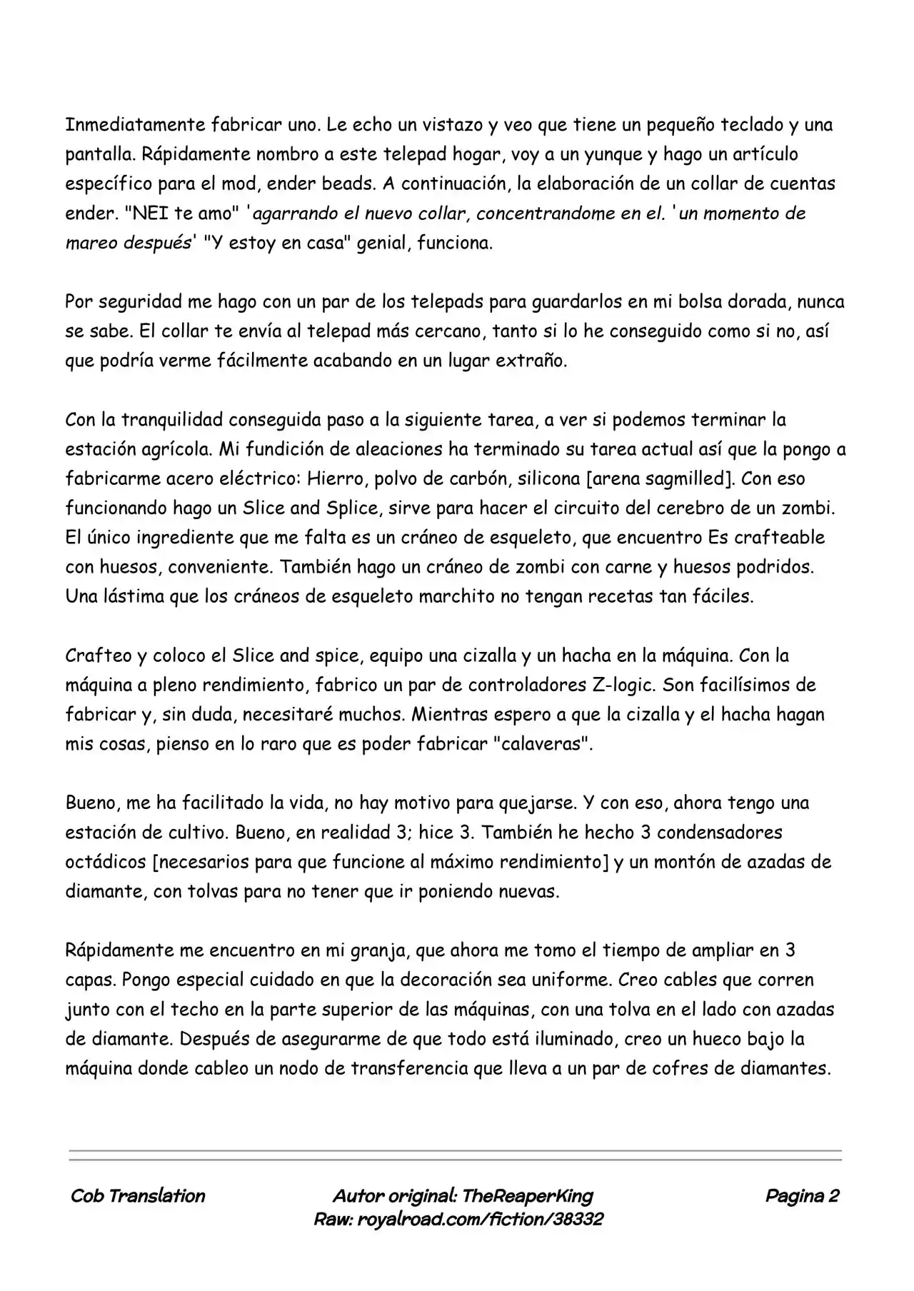 Realidad De Minecraft (Novela) - Capítulo 26 - Página 2 - LectorTMOo