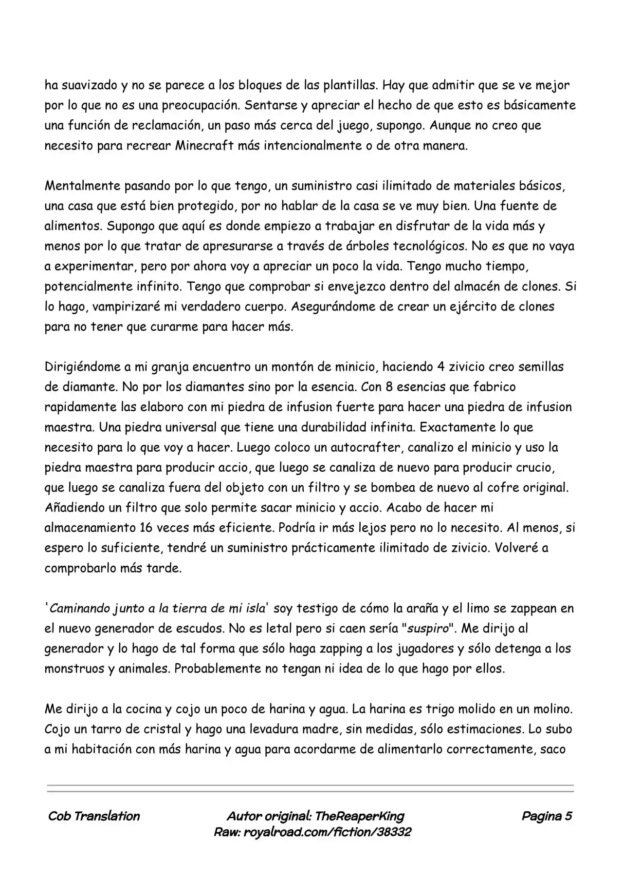 Realidad De Minecraft (Novela) - Capítulo 26 - Página 5 - LectorTMOo