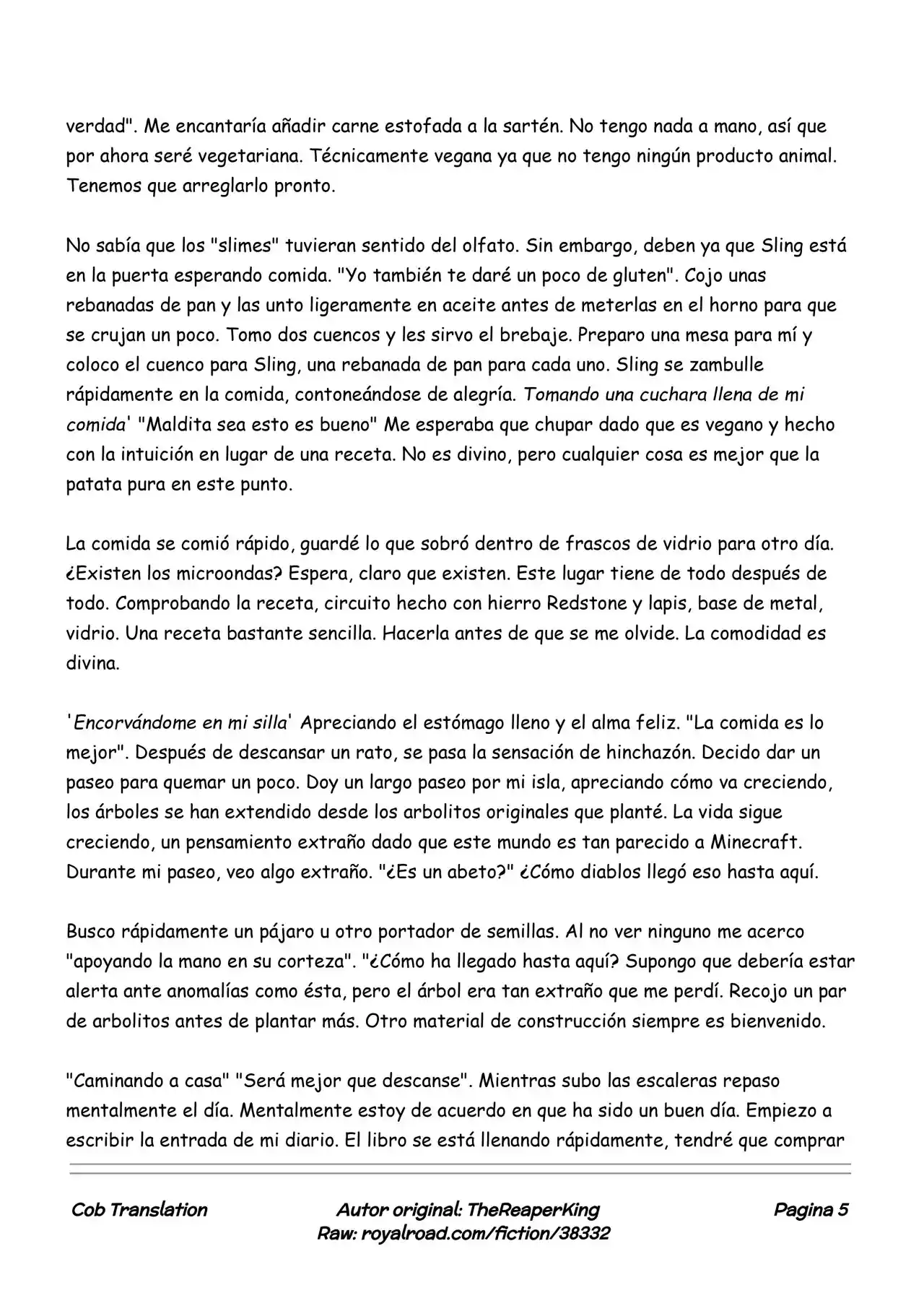 Realidad De Minecraft (Novela) - Capítulo 27 - Página 5 - LectorTMOo