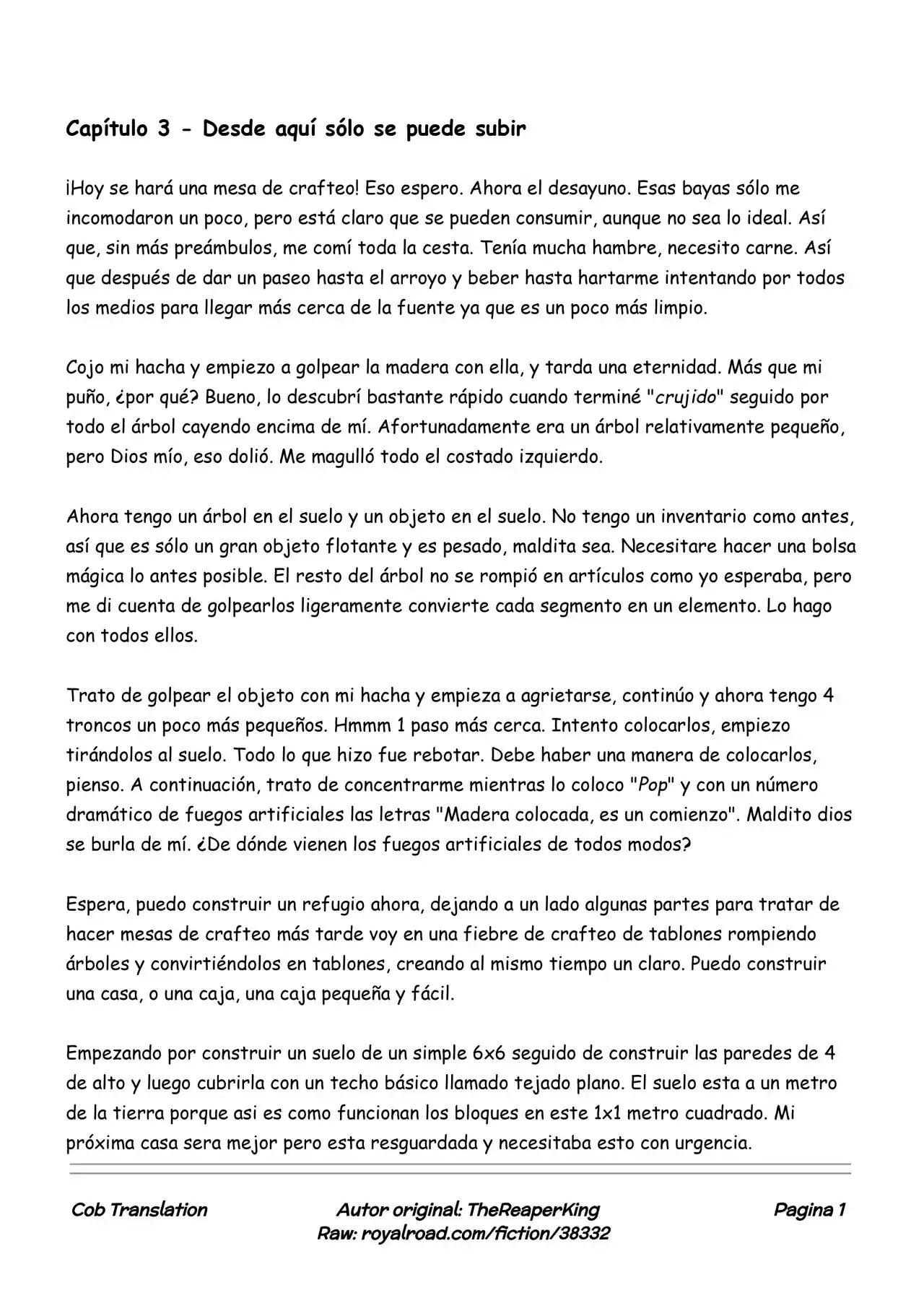 Realidad De Minecraft (Novela) - Capítulo 3 - Página 1 - LectorTMOo