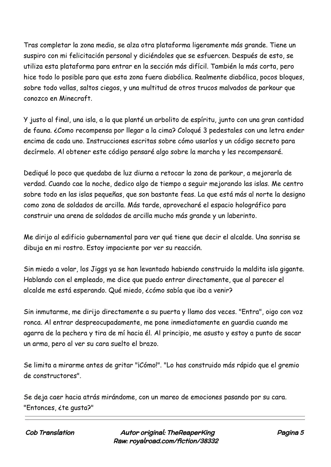 Realidad De Minecraft (Novela) - Capítulo 44 - Página 5 - LectorTMOo