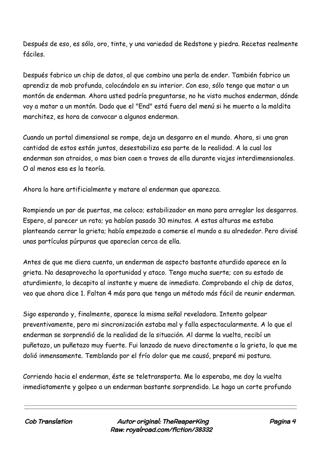 Realidad De Minecraft (Novela) - Capítulo 48 - Página 4 - LectorTMOo