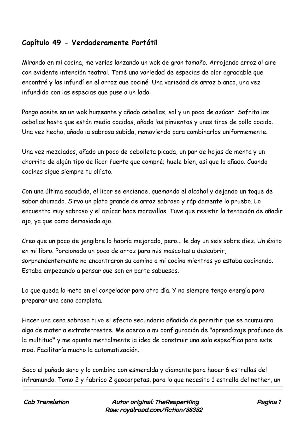 Realidad De Minecraft (Novela) - Capítulo 49 - Página 1 - LectorTMOo
