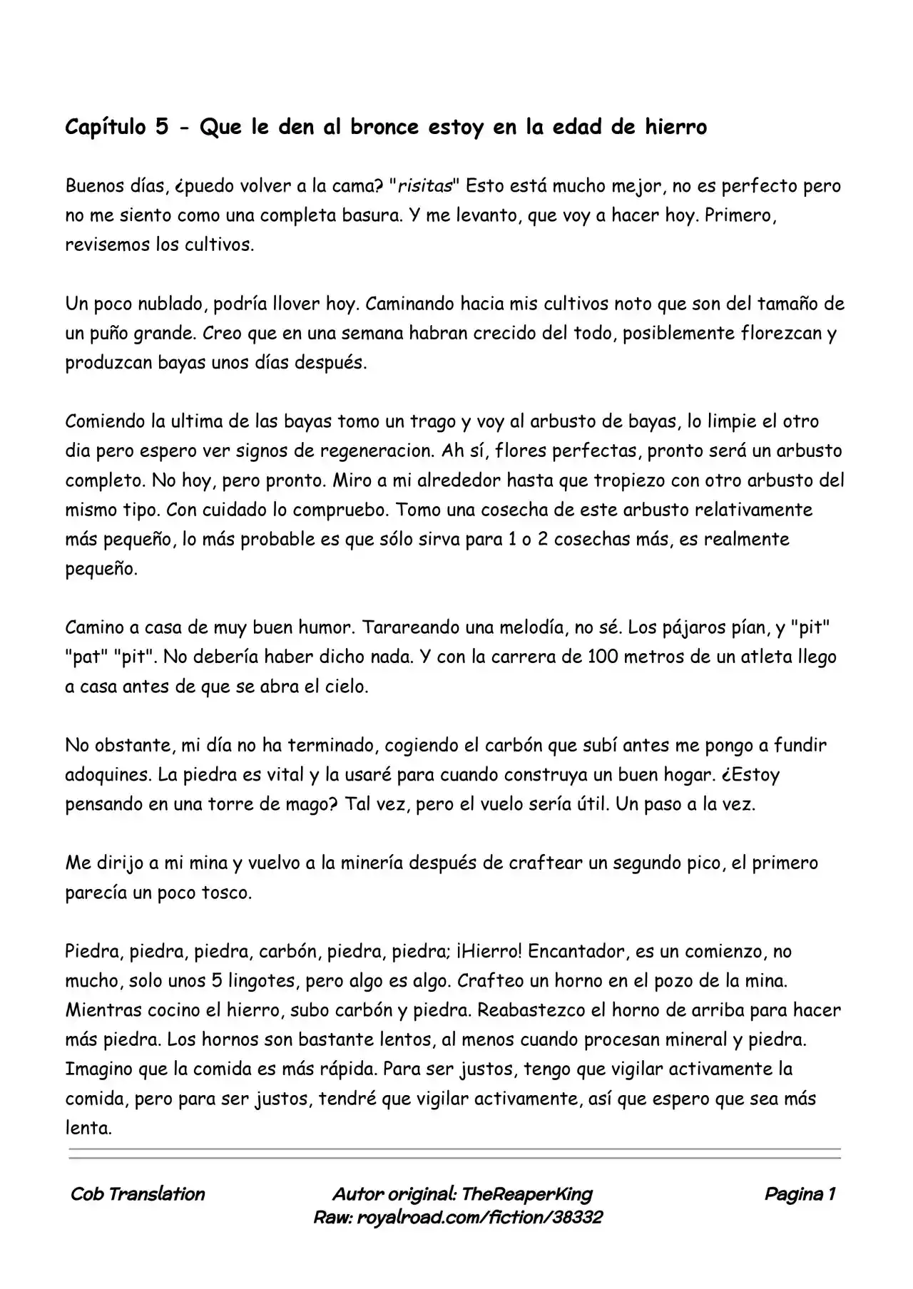 Realidad De Minecraft (Novela) - Capítulo 5 - Página 1 - LectorTMOo