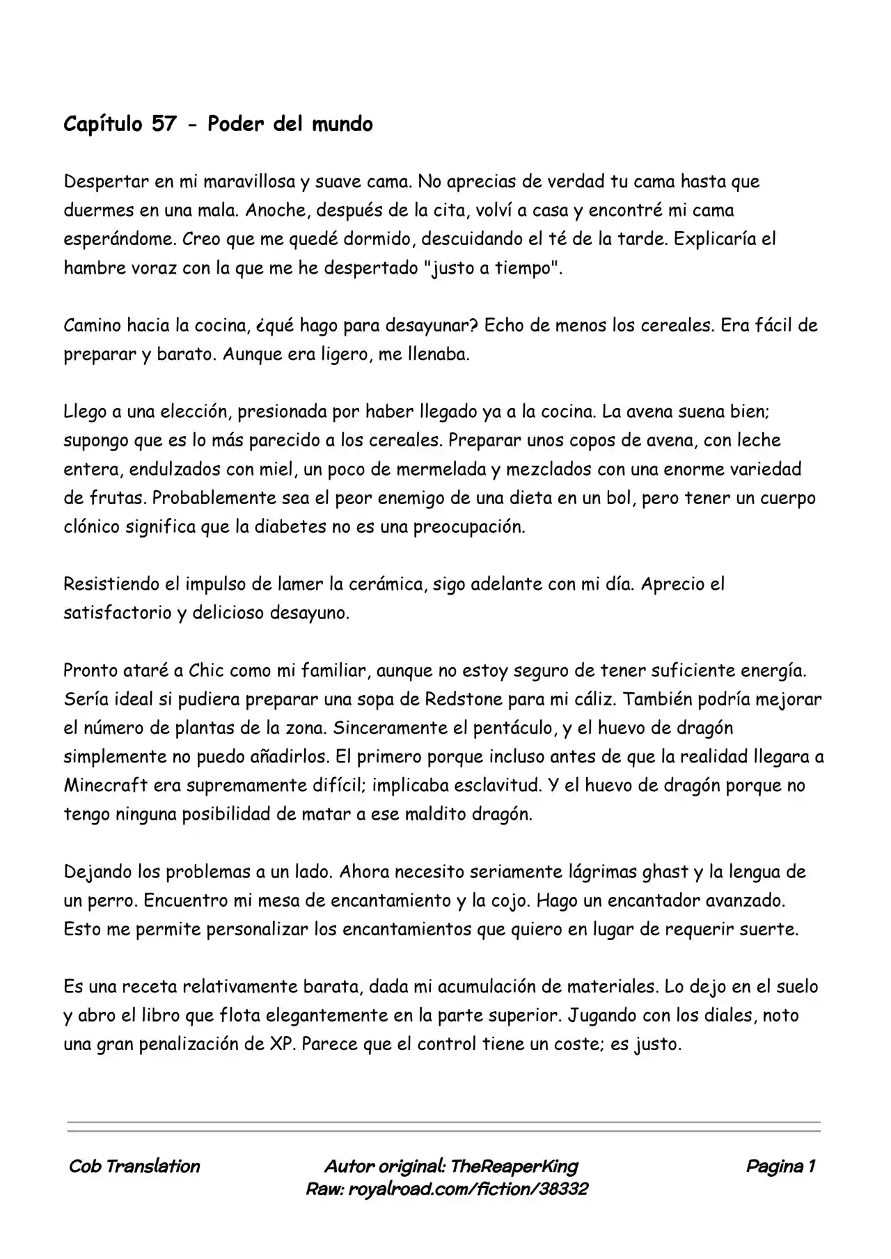 Realidad De Minecraft (Novela) - Capítulo 57 - Página 1 - LectorTMOo