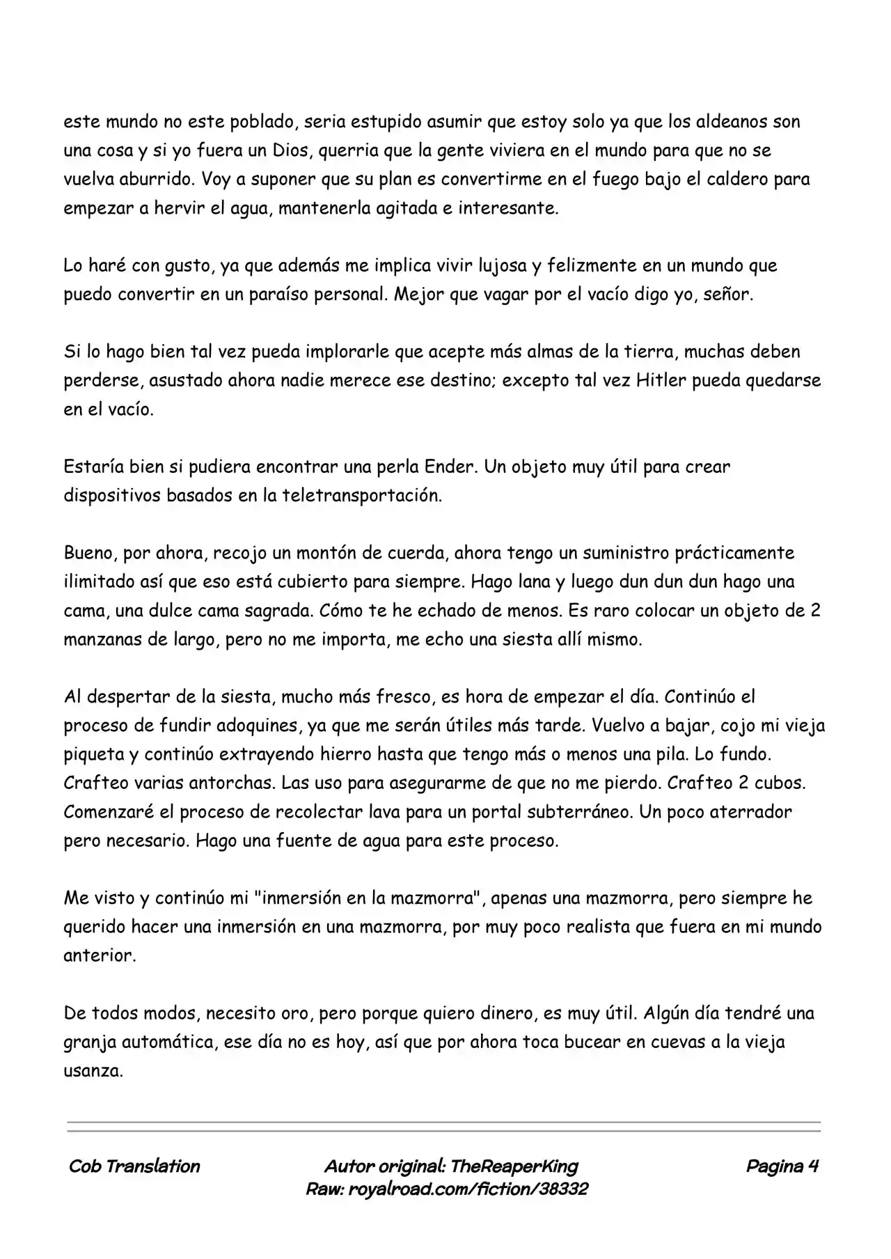 Realidad De Minecraft (Novela) - Capítulo 6 - Página 4 - LectorTMOo