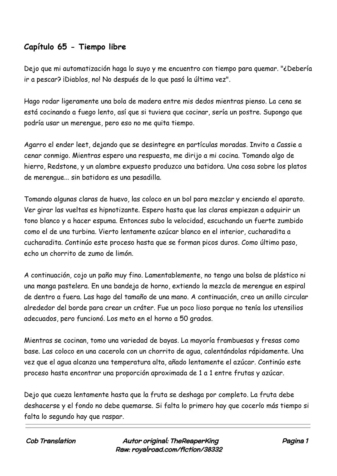 Realidad De Minecraft (Novela) - Capítulo 65 - Página 1 - LectorTMOo