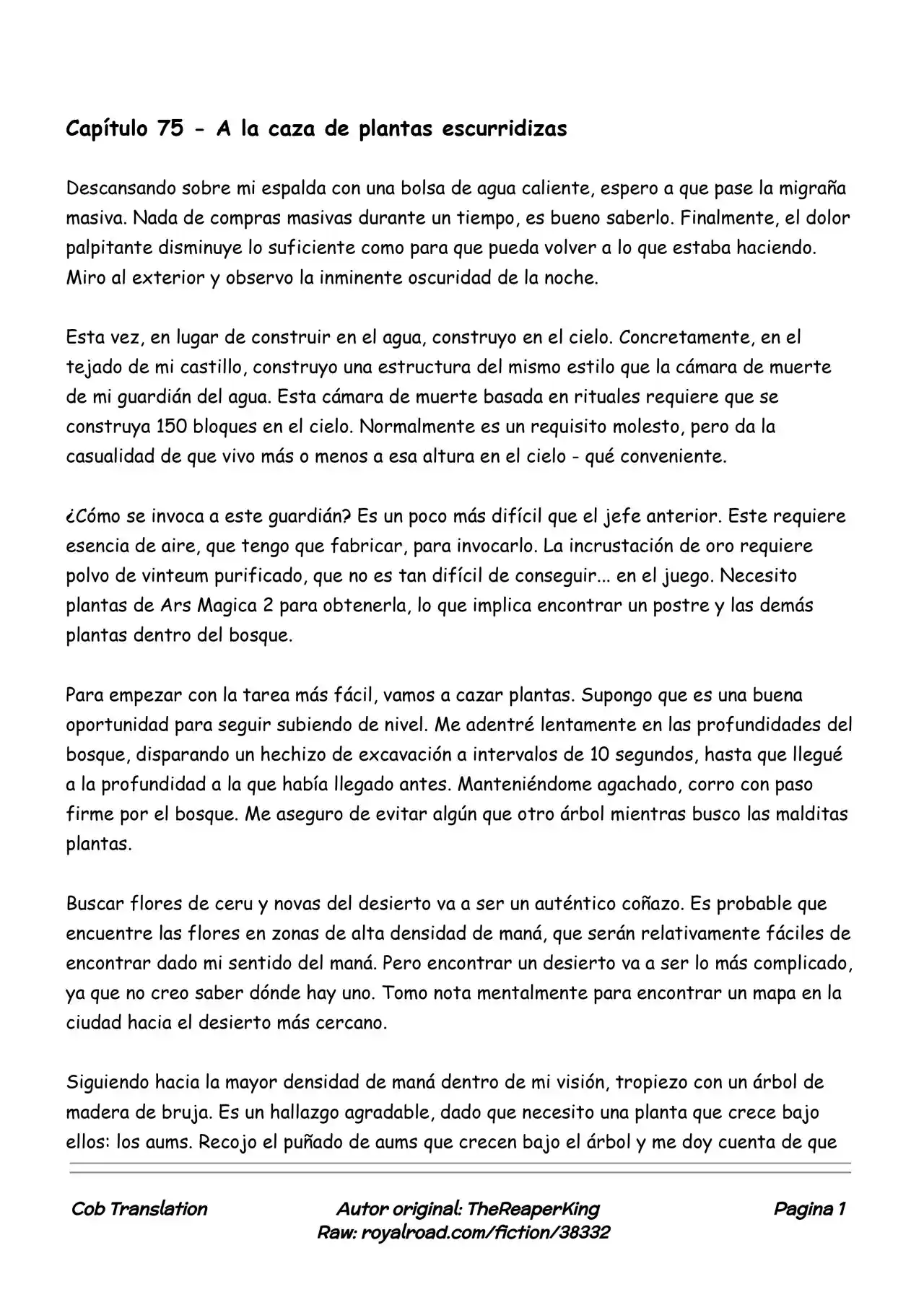Realidad De Minecraft (Novela) - Capítulo 75 - Página 1 - LectorTMOo