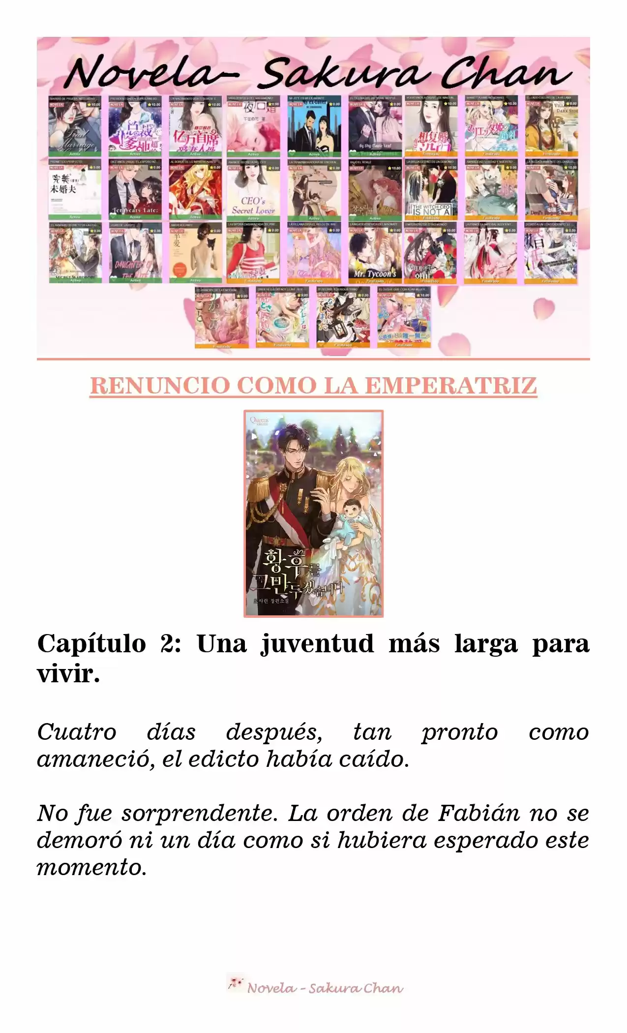 RENUNCIO COMO LA EMPERATRIZ (Novela) - Capítulo 2 - Página 1 - LectorTMOo
